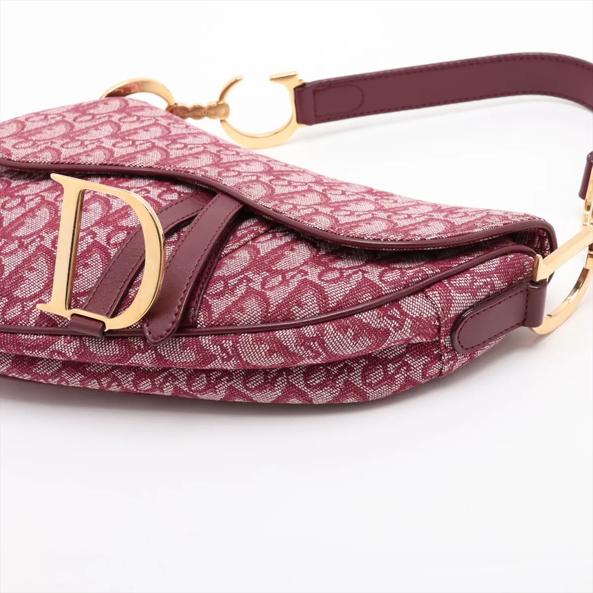 Trotter Saddle Bag Canvas x Leather Shoulder Bag Bordeaux — view 3