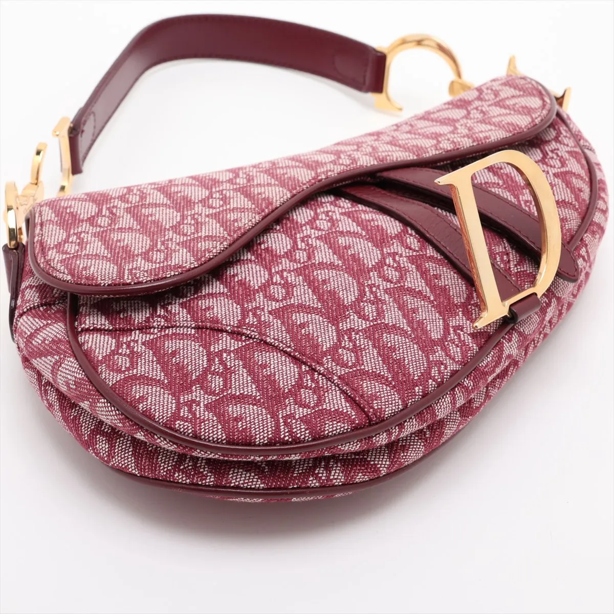 Trotter Saddle Bag Canvas x Leather Shoulder Bag Bordeaux — view 4