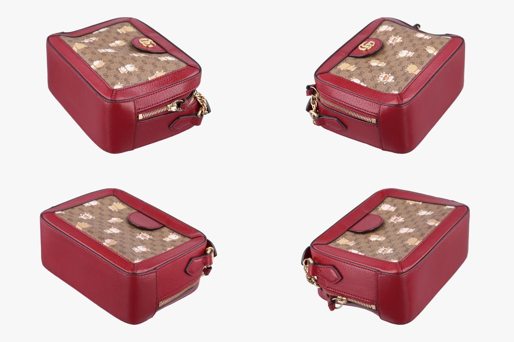 Doraemon collaboration PVC coated canvas x leather Red x Beige x Multi — view 4