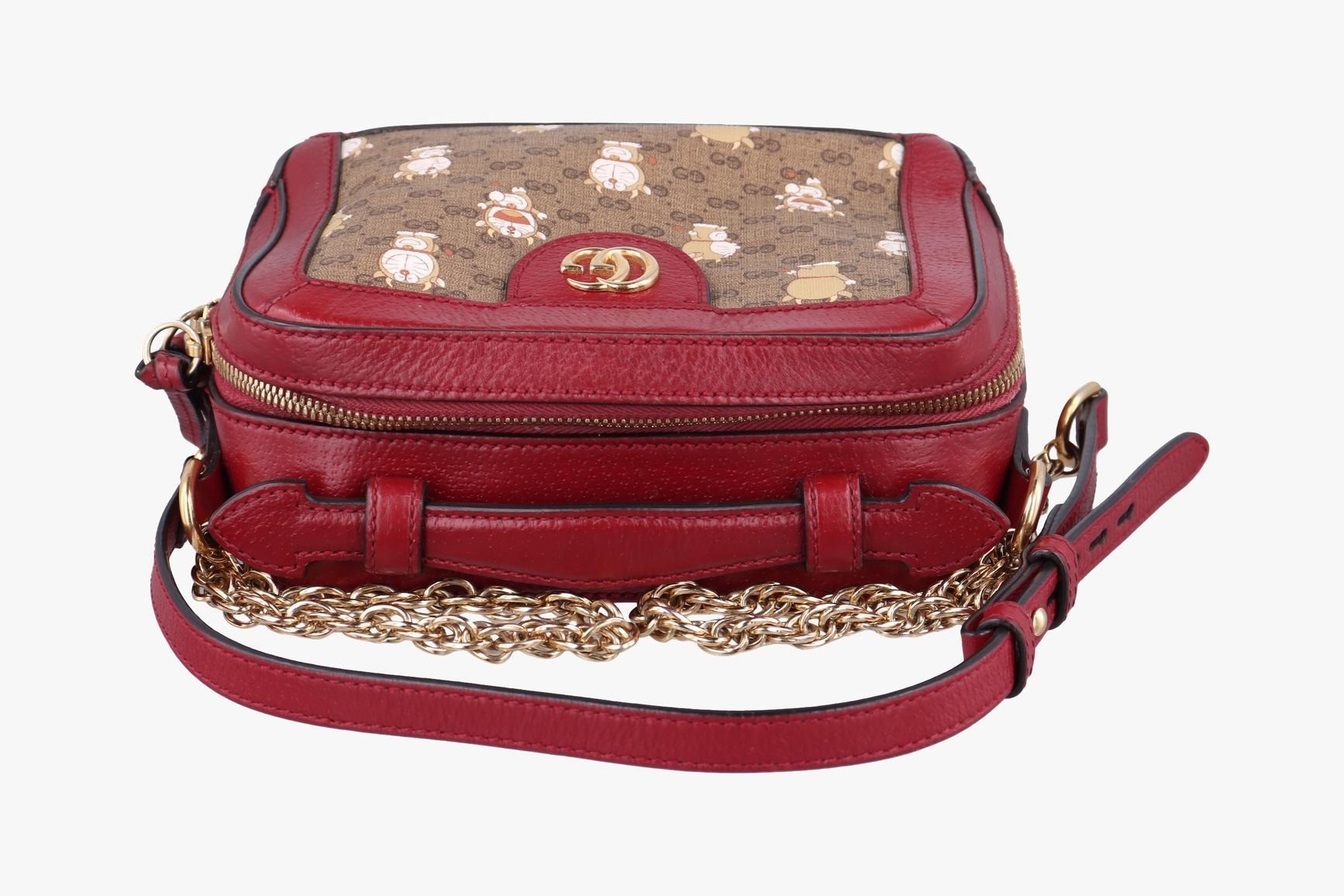 Doraemon collaboration PVC coated canvas x leather Red x Beige x Multi — view 5