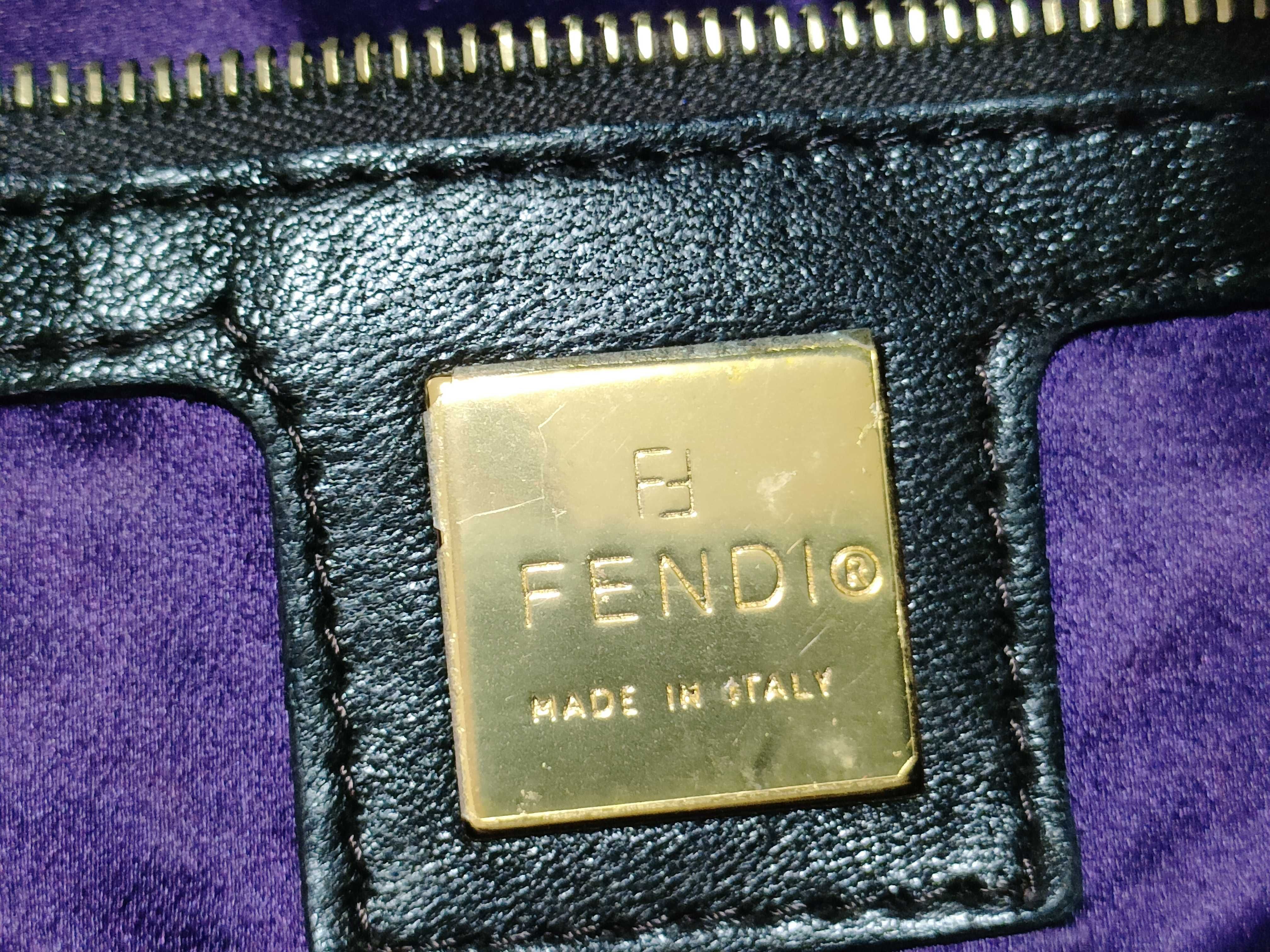 Mamma Bucket Suede Handbag with FF Hardware and Glitter — view 13