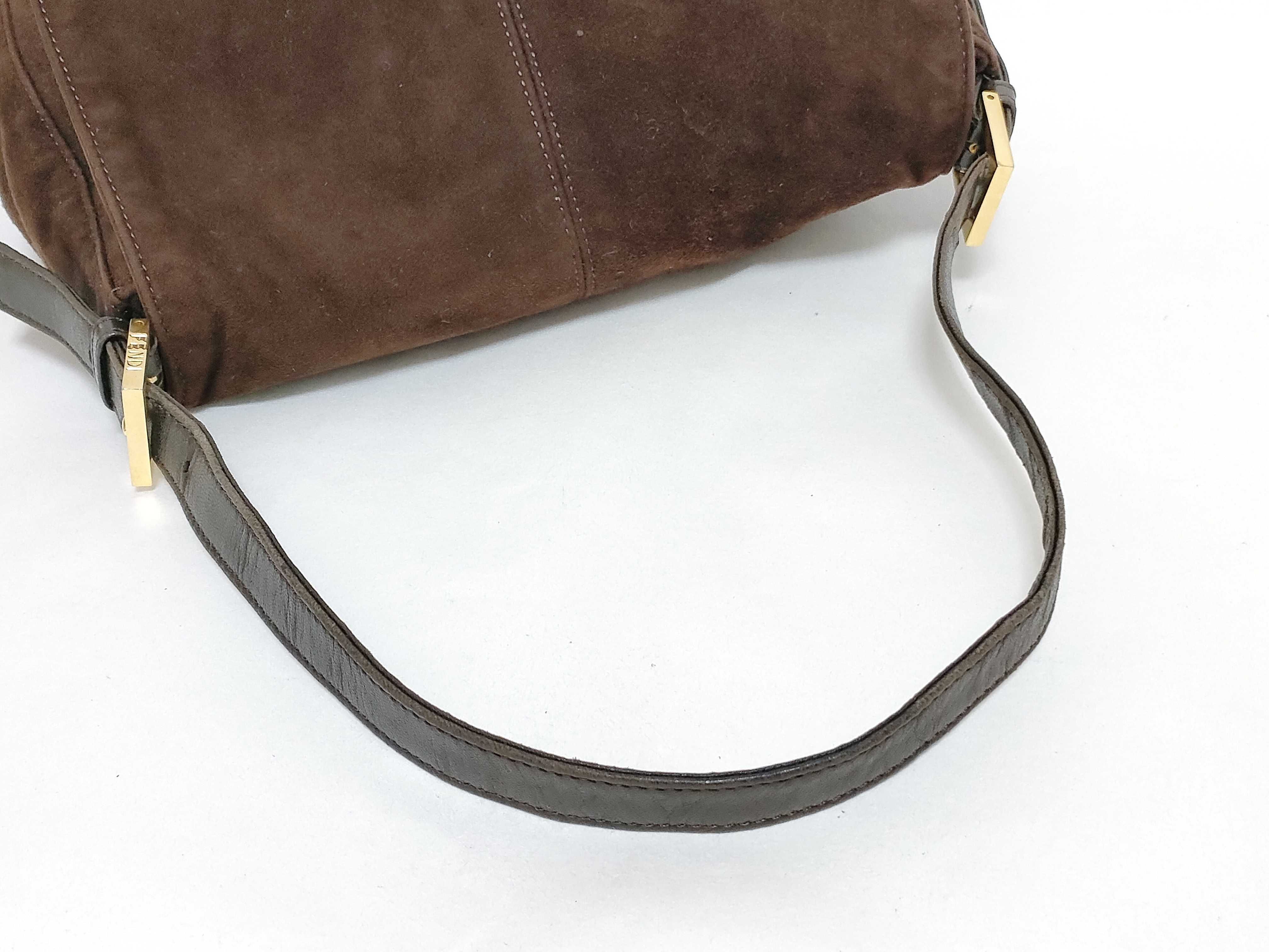 Mamma Bucket Suede Handbag with FF Hardware and Glitter — view 3