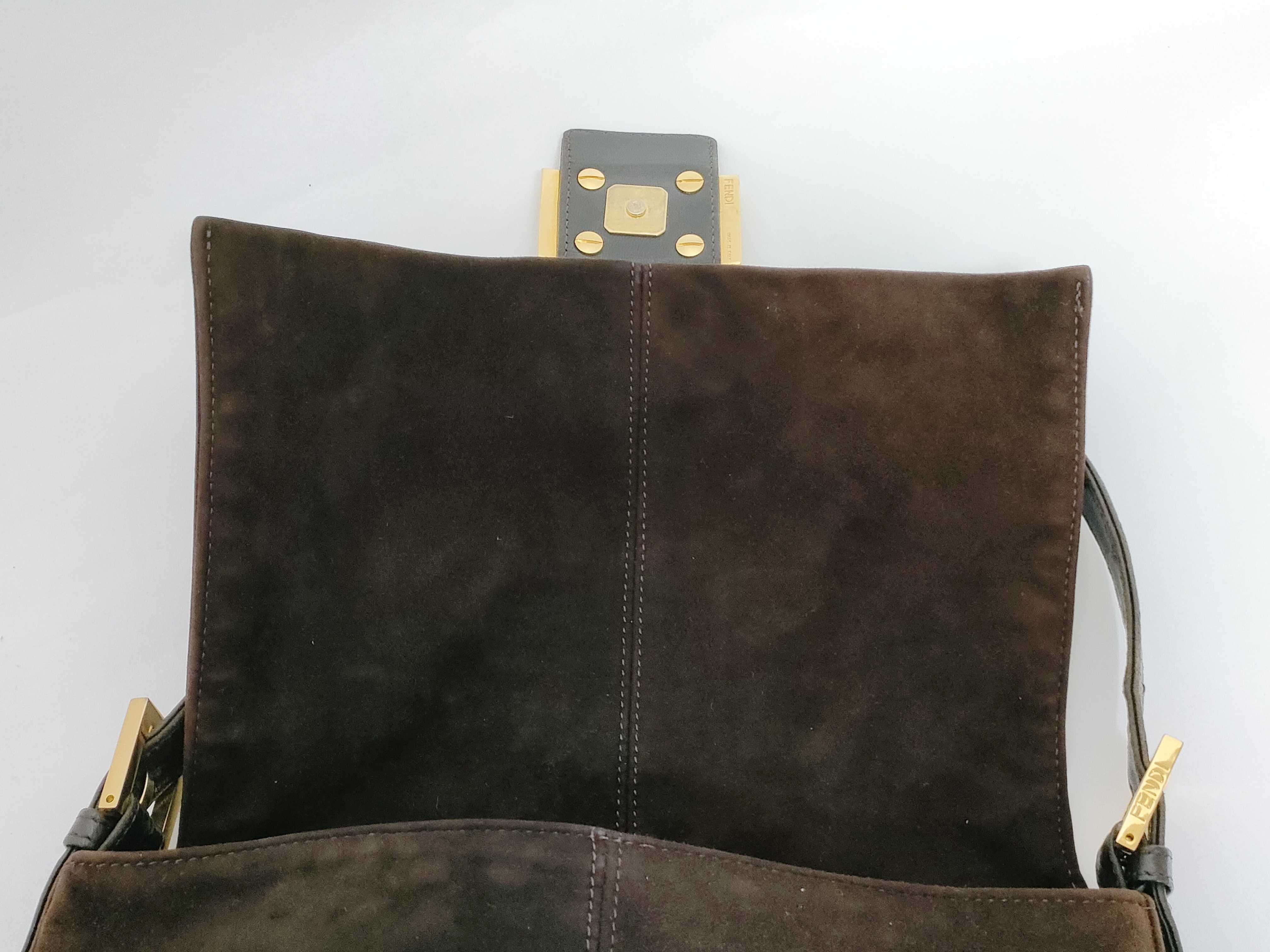 Mamma Bucket Suede Handbag with FF Hardware and Glitter — view 8