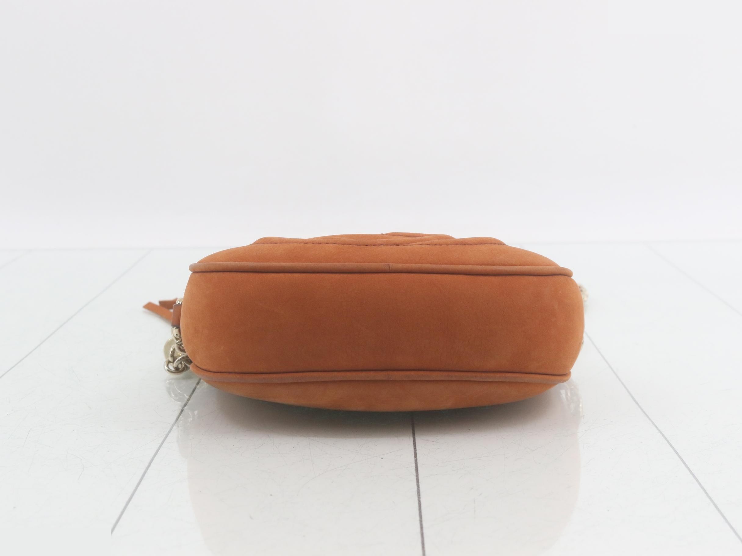 Soho Chain Shoulder Bag/Pouch, Suede, Brown — view 3