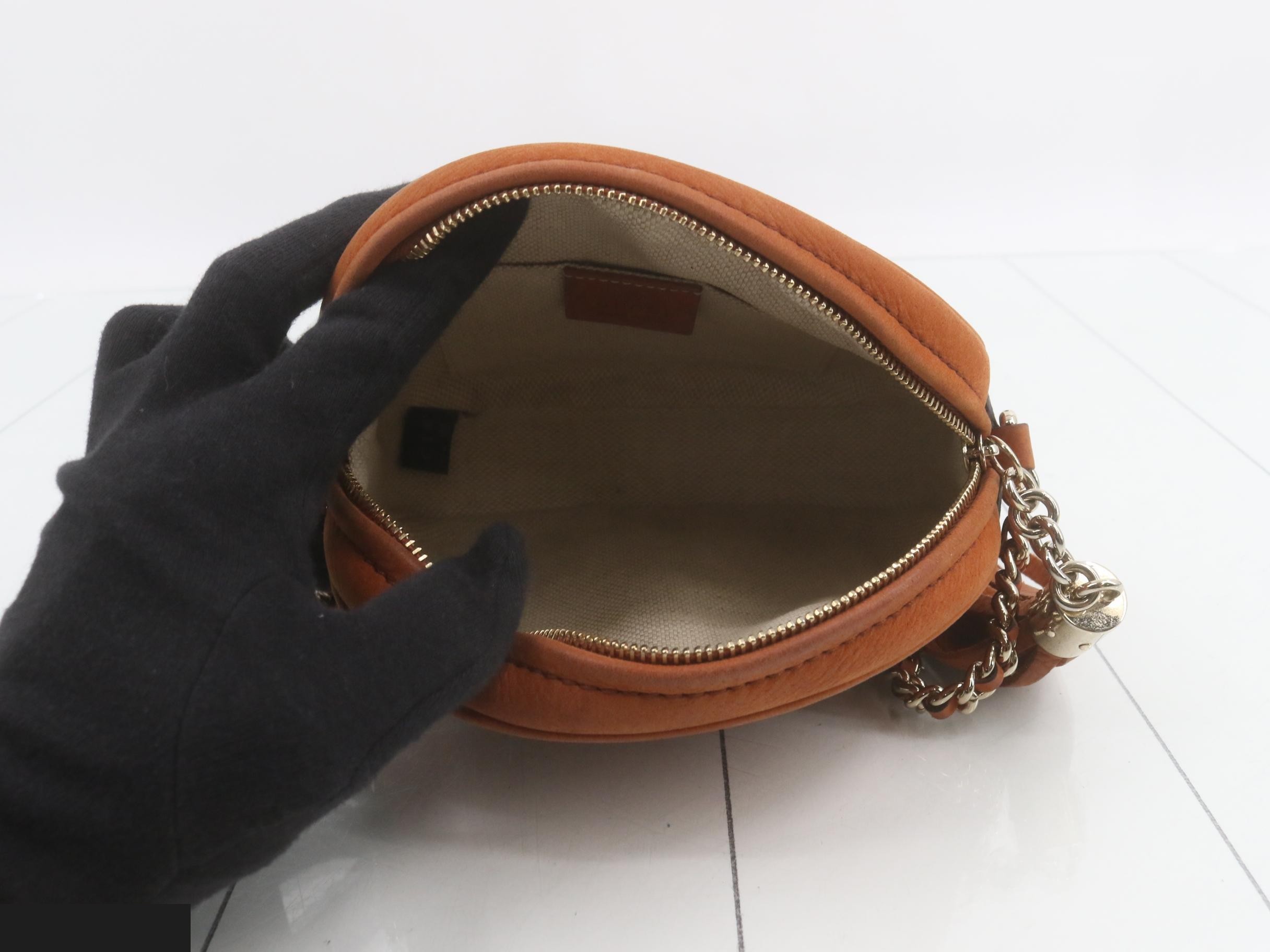 Soho Chain Shoulder Bag/Pouch, Suede, Brown — view 4