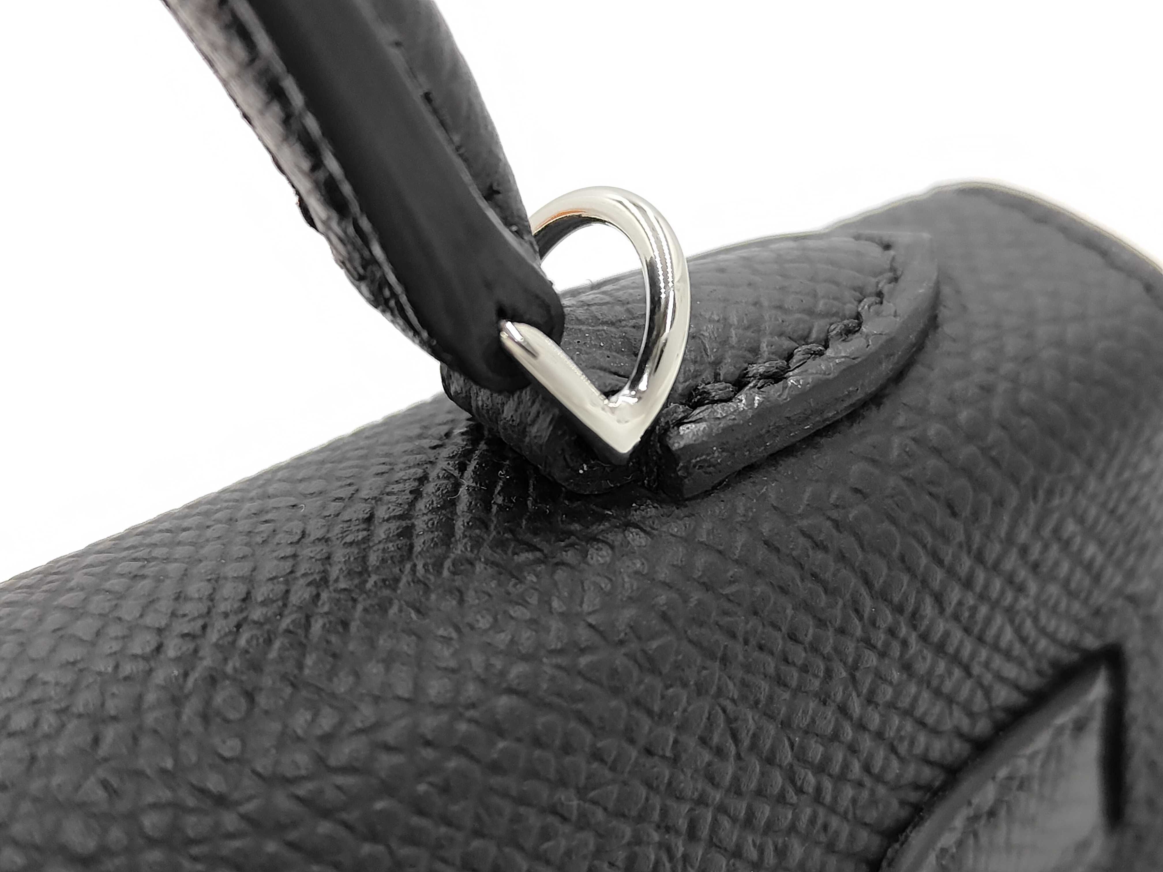 Mini Kelly 2 Black Epsom Leather Silver Hardware K Stamp Handbag — view 3