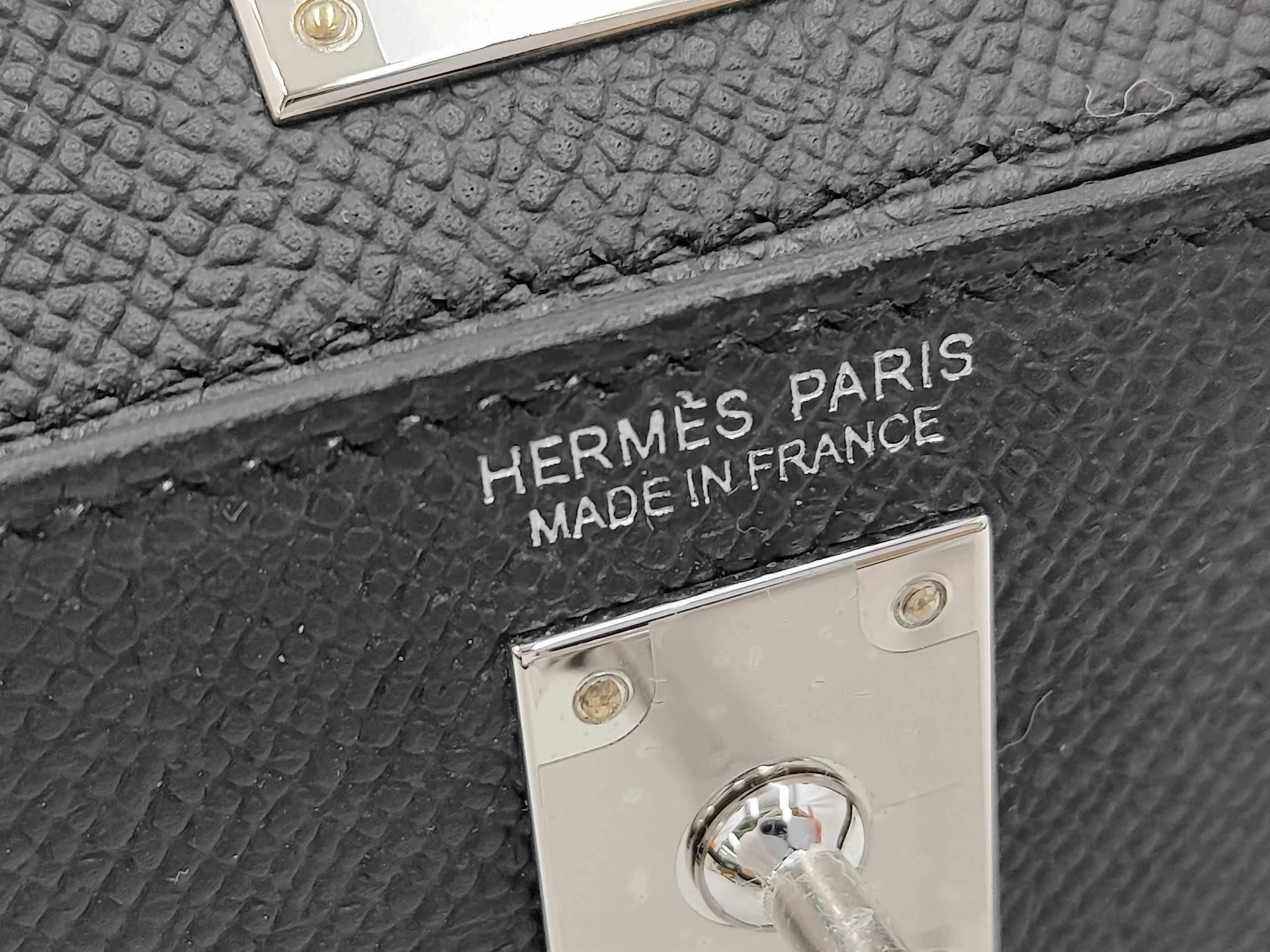 Mini Kelly 2 Black Epsom Leather Silver Hardware K Stamp Handbag — view 9