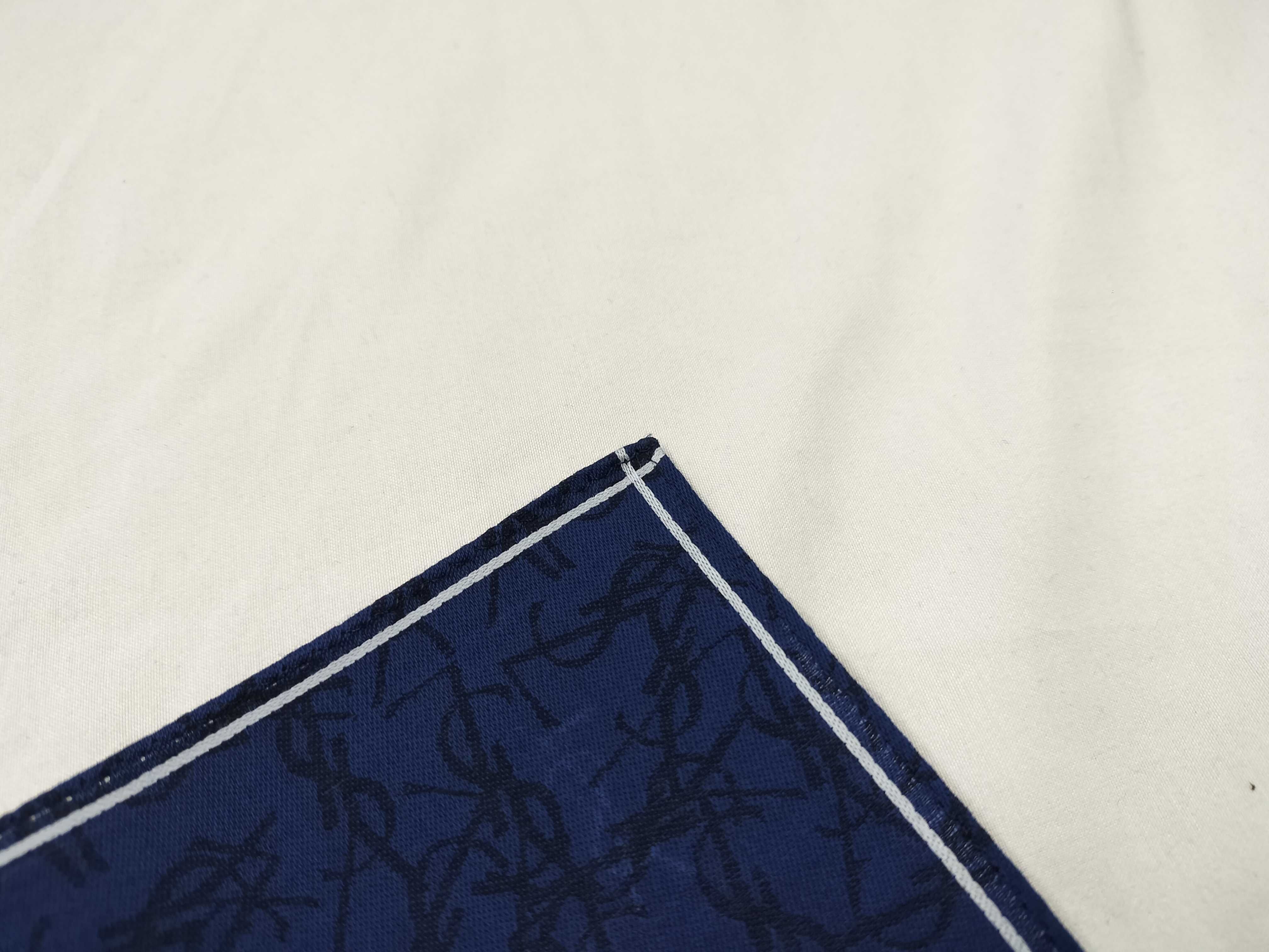 handkerchief/scarf with sticker, YSL logo embroidery, jacquard pattern, blue, and other accessories. — view 6