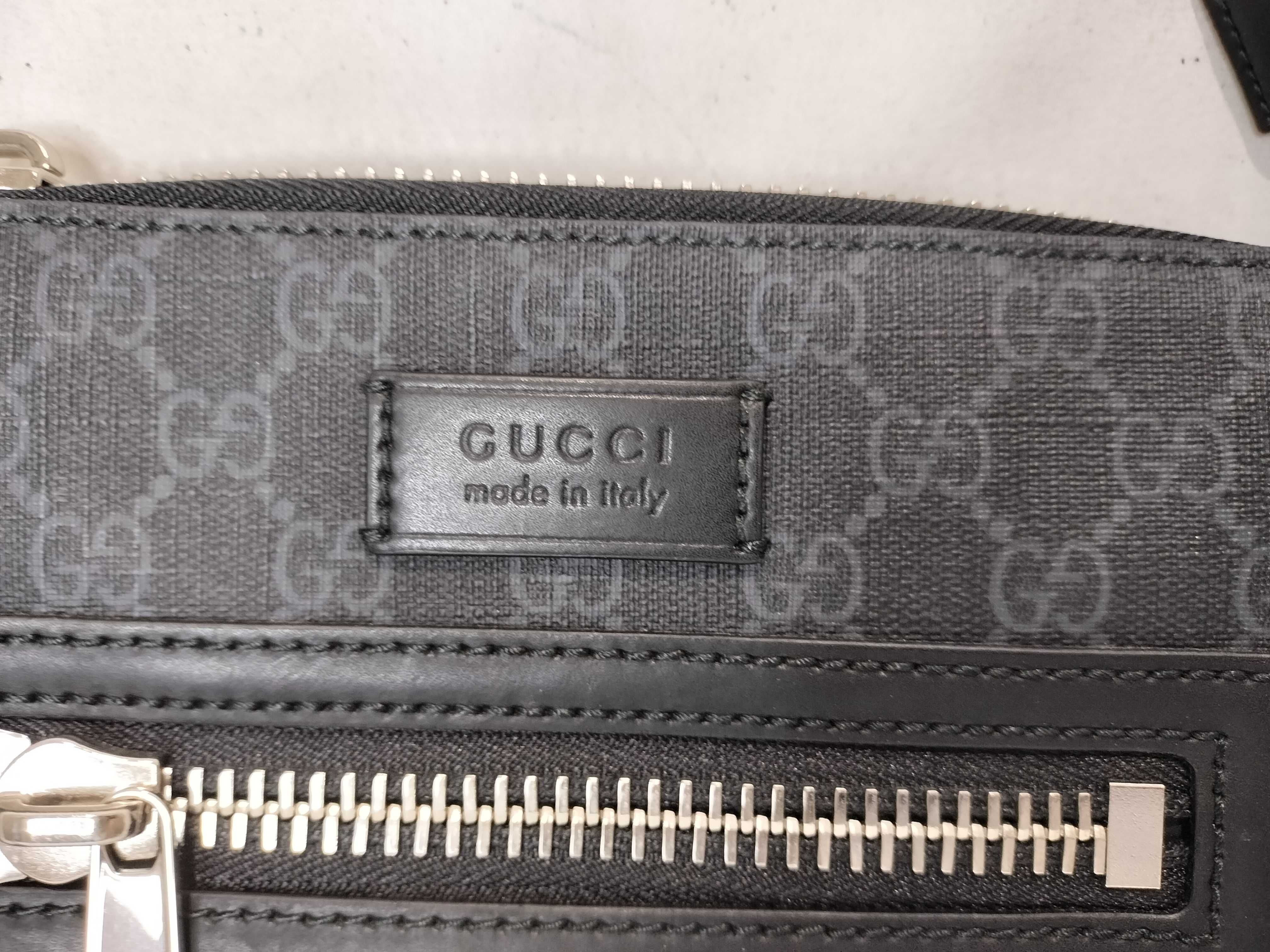 GG Supreme PVC & cow skin shoulder bag gray x black — view 2