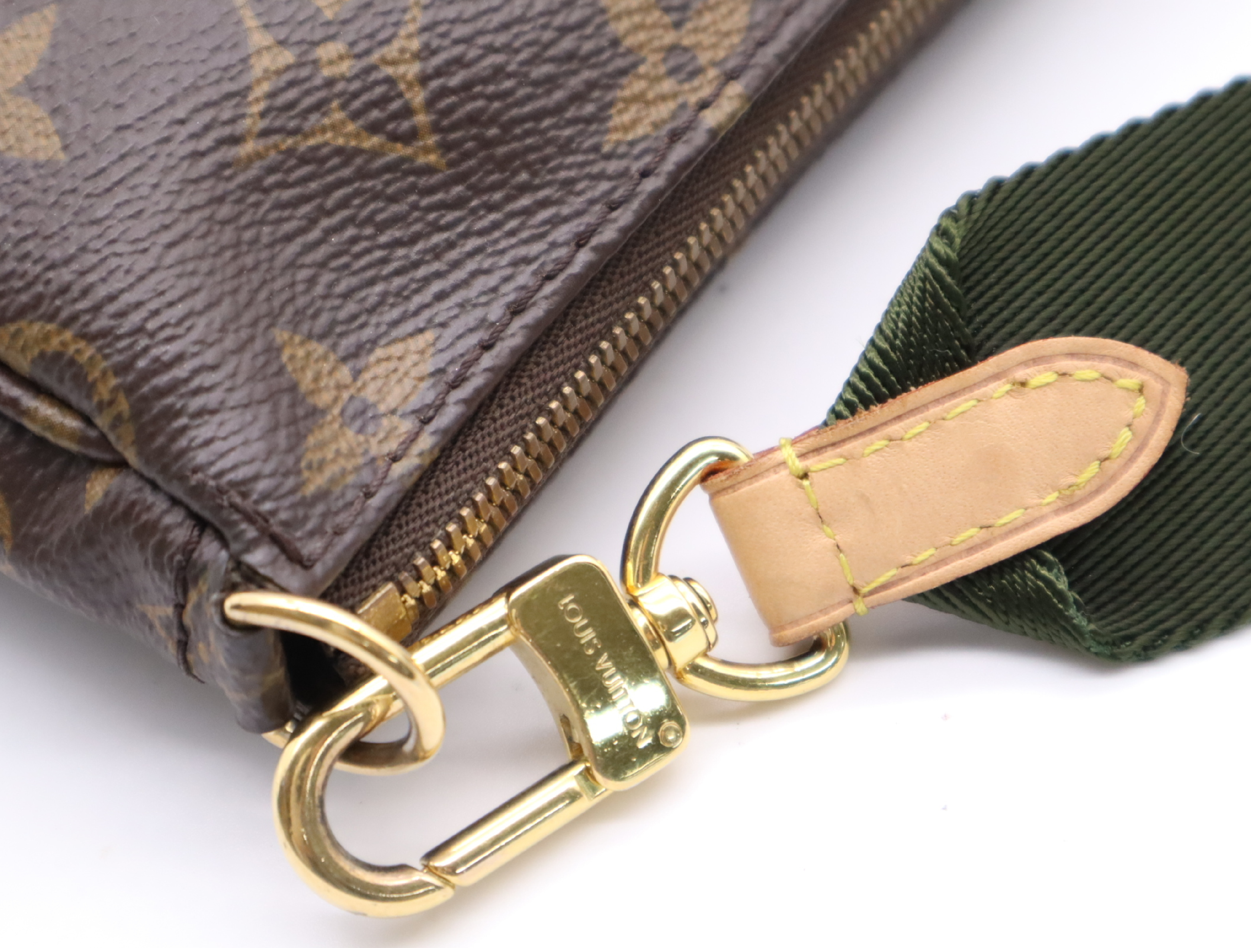 M44813 Monogram Multi Pochette Accessoires Khaki Shoulder Bag with Dust Bag — view 8