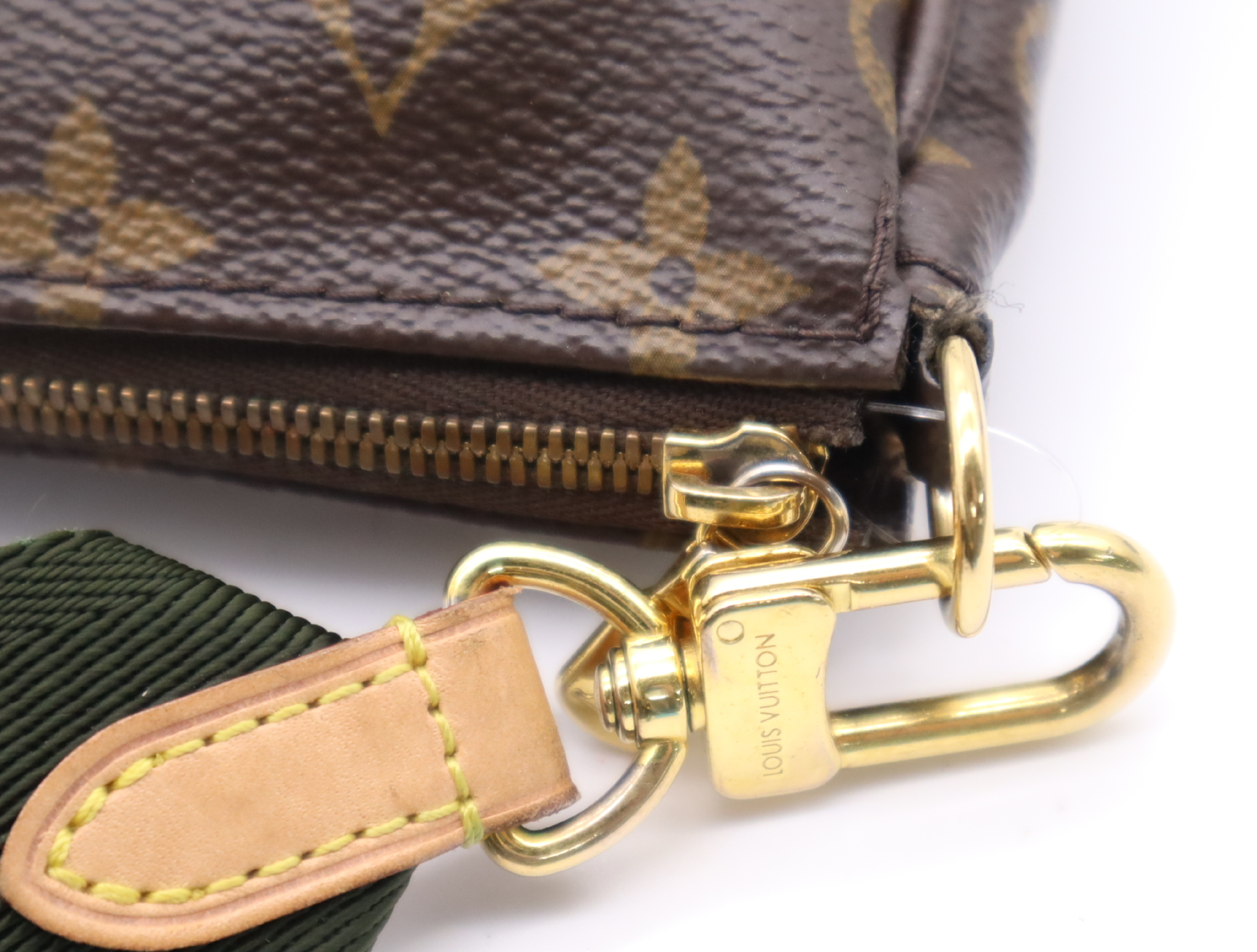 M44813 Monogram Multi Pochette Accessoires Khaki Shoulder Bag with Dust Bag — view 9