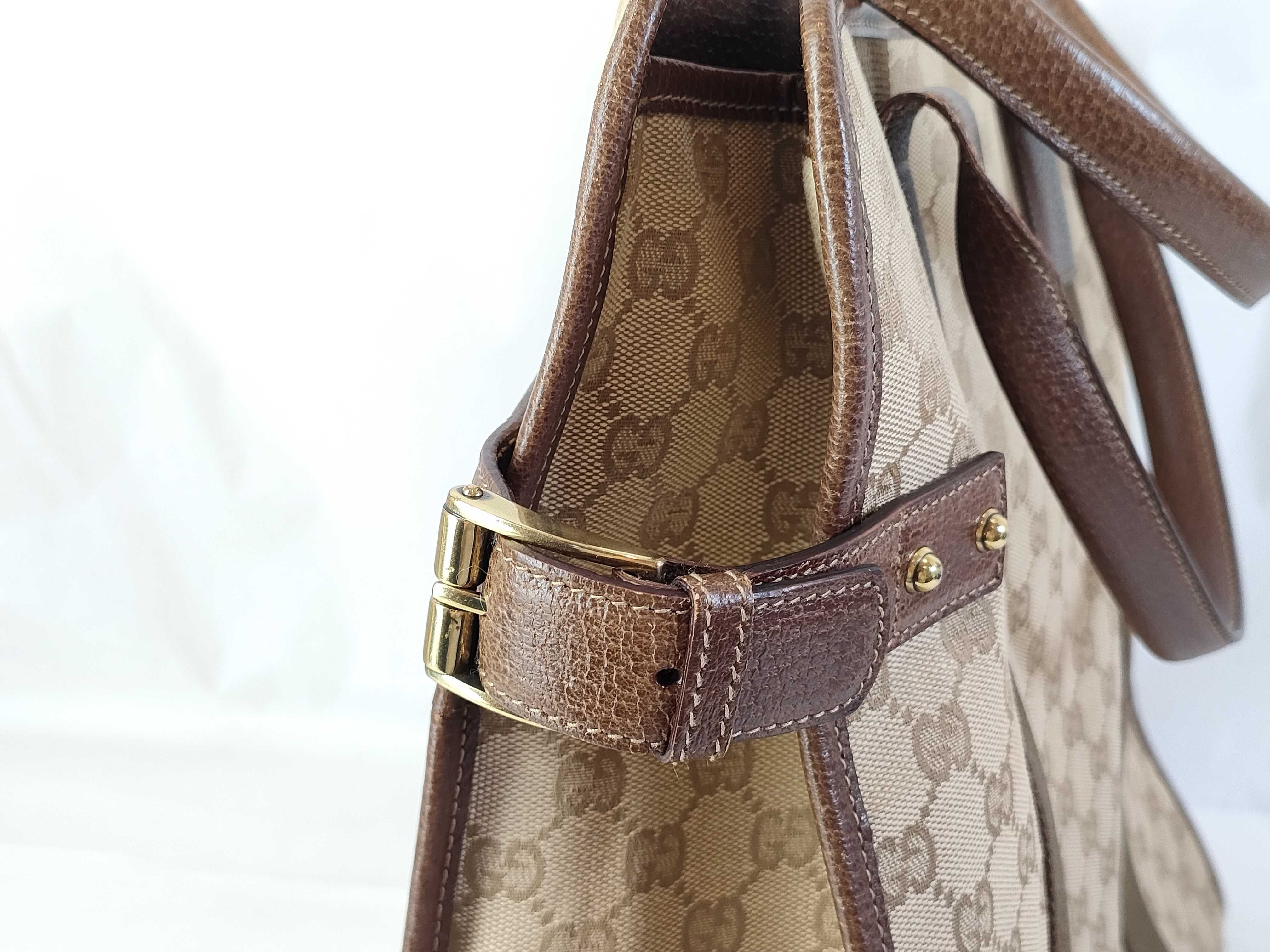 GG Canvas Gucci 115517 GG Canvas Tote Bag Handbag Brown Tote Bag — view 13