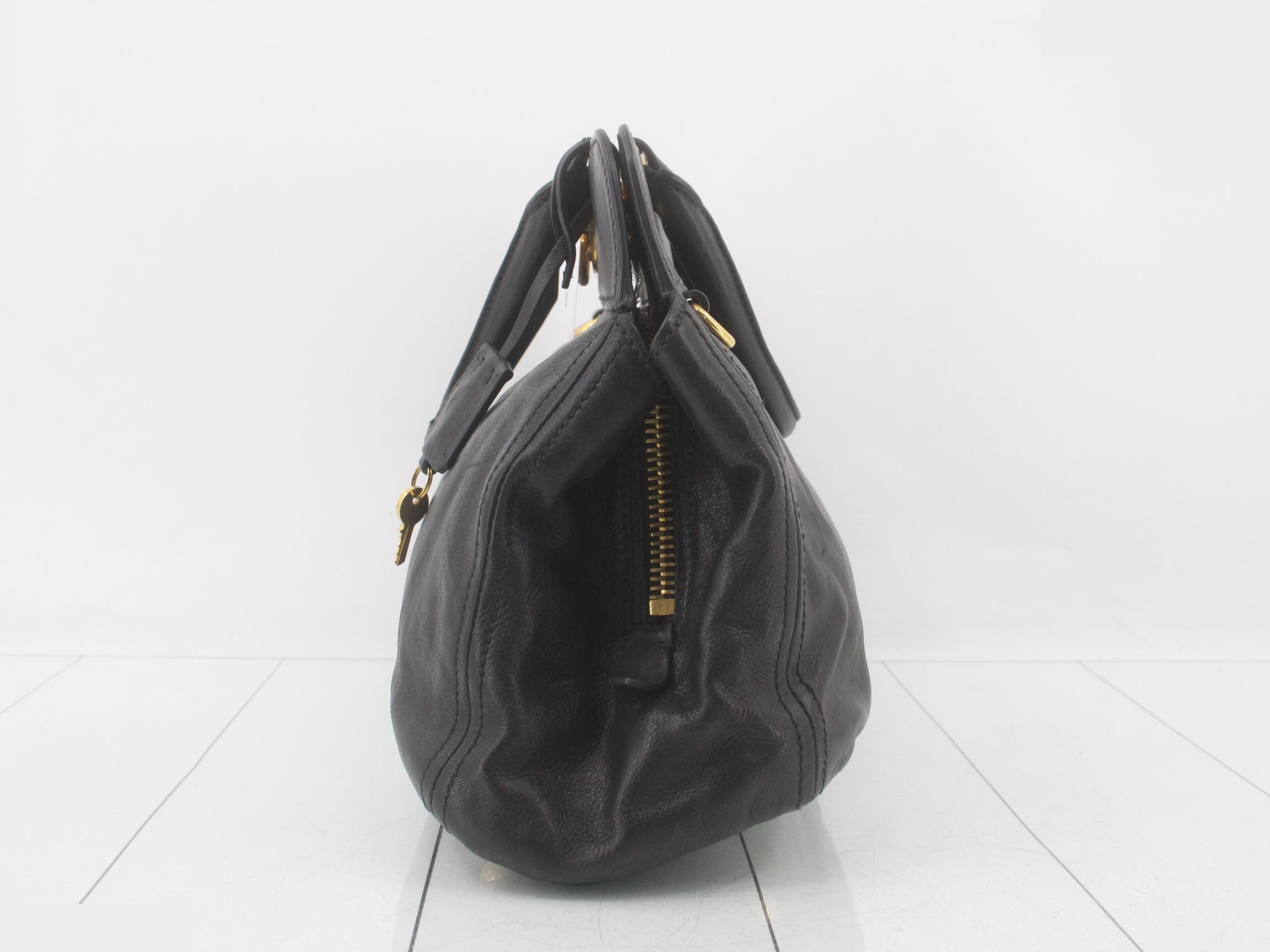 Calfskin bag/handbag, 2-way, black — view 3