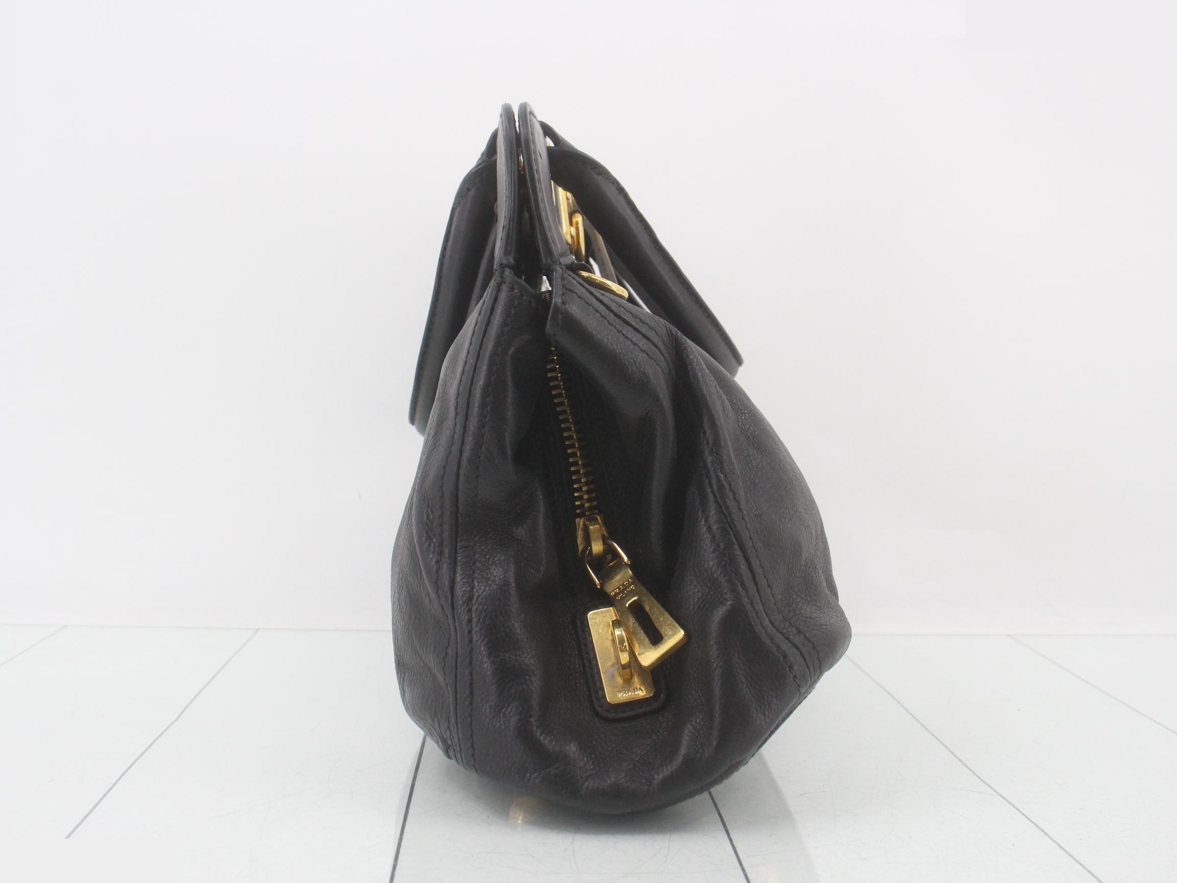 Calfskin bag/handbag, 2-way, black — view 4