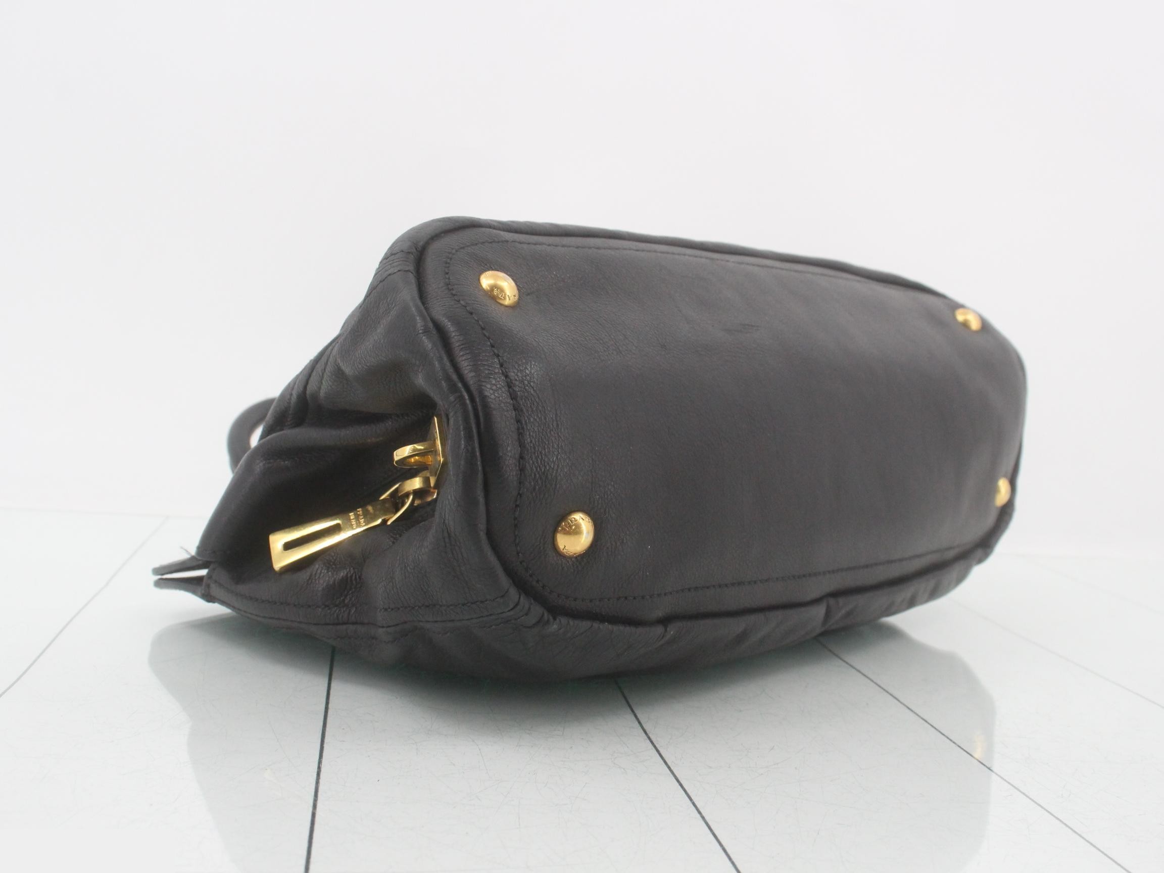 Calfskin bag/handbag, 2-way, black — view 5