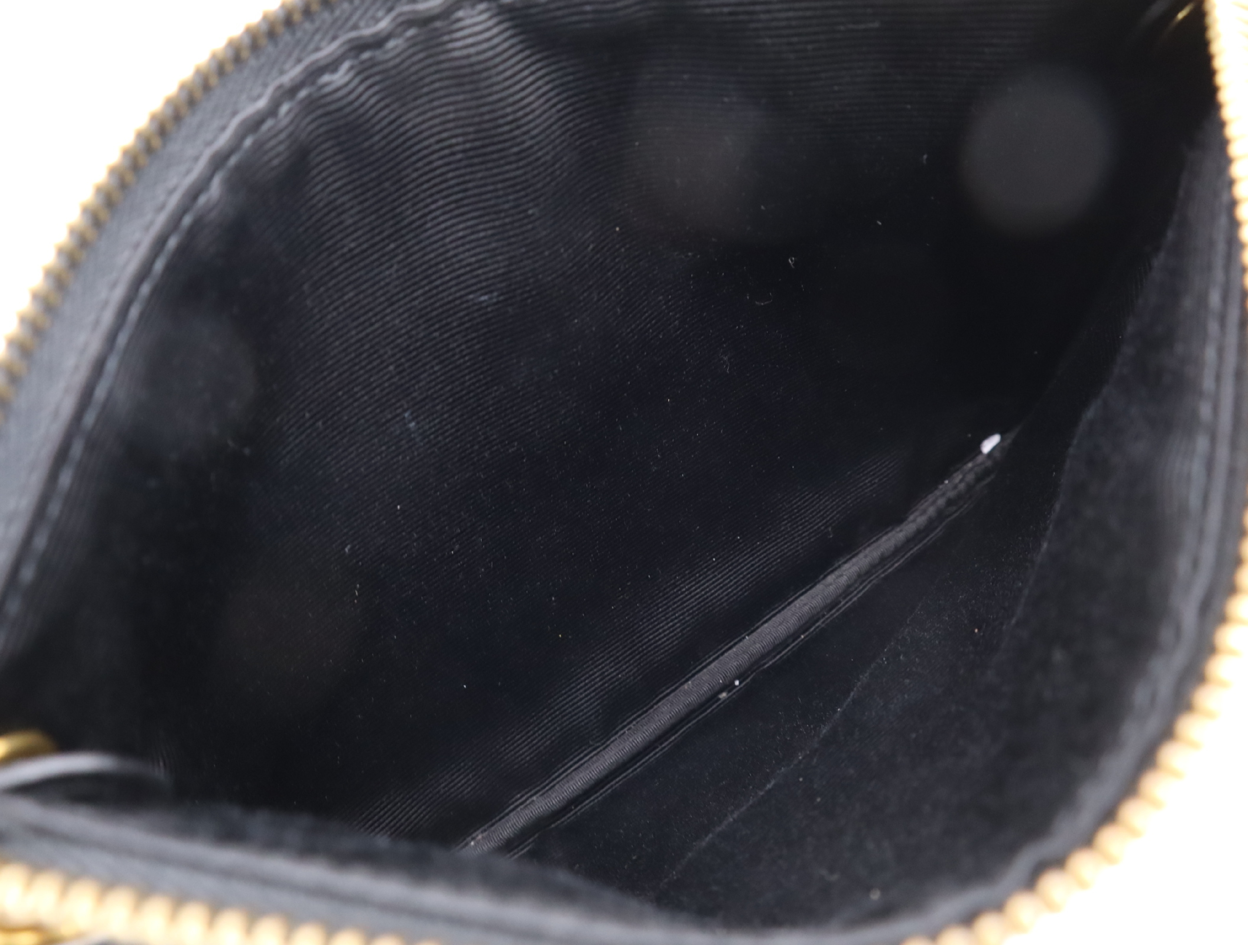 Leather Trio Shoulder Bag, Black with Gold Hardware — view 11