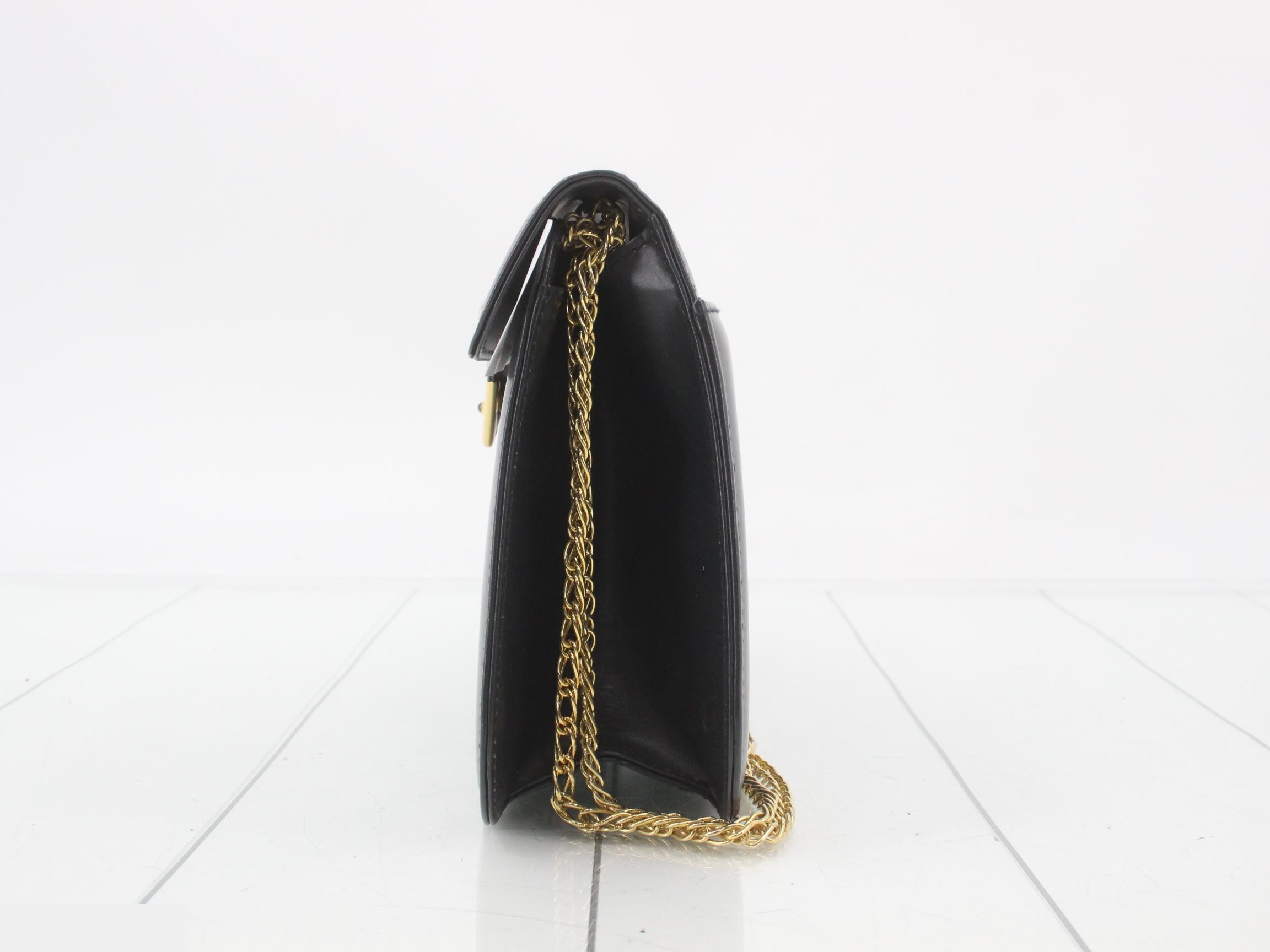 Sapphire chain shoulder leather black x gold — view 3
