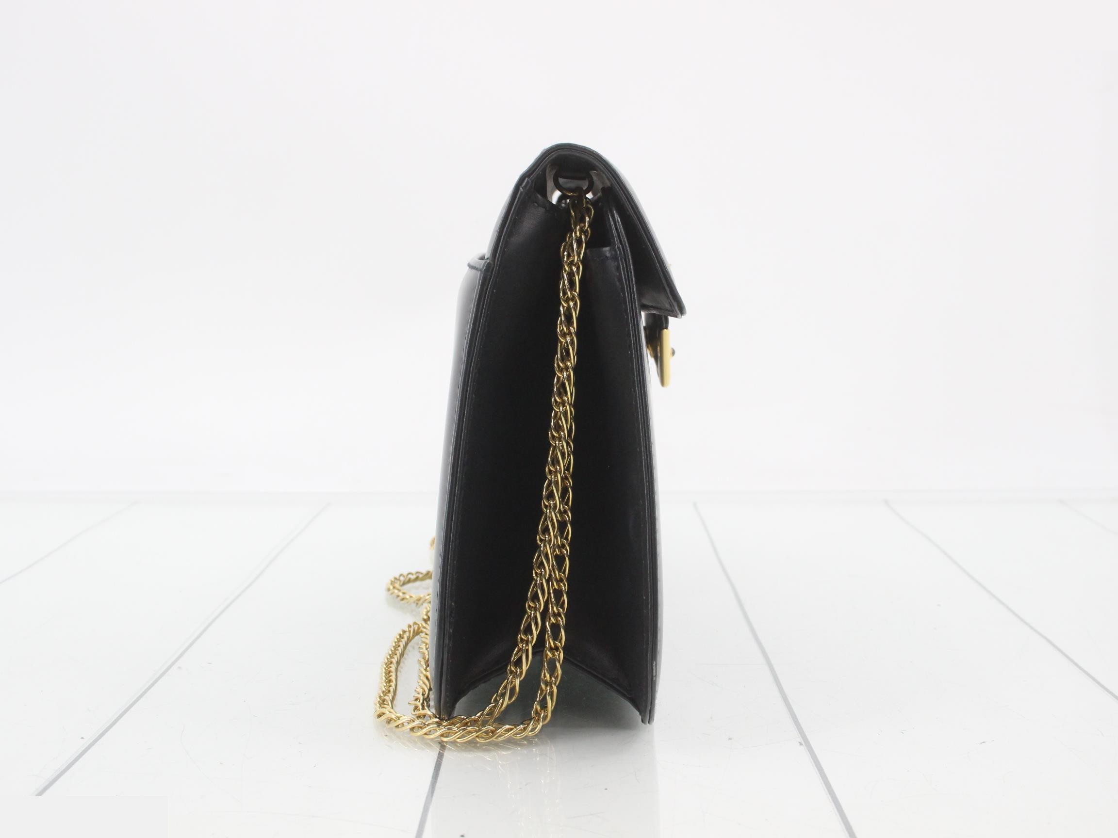 Sapphire chain shoulder leather black x gold — view 4