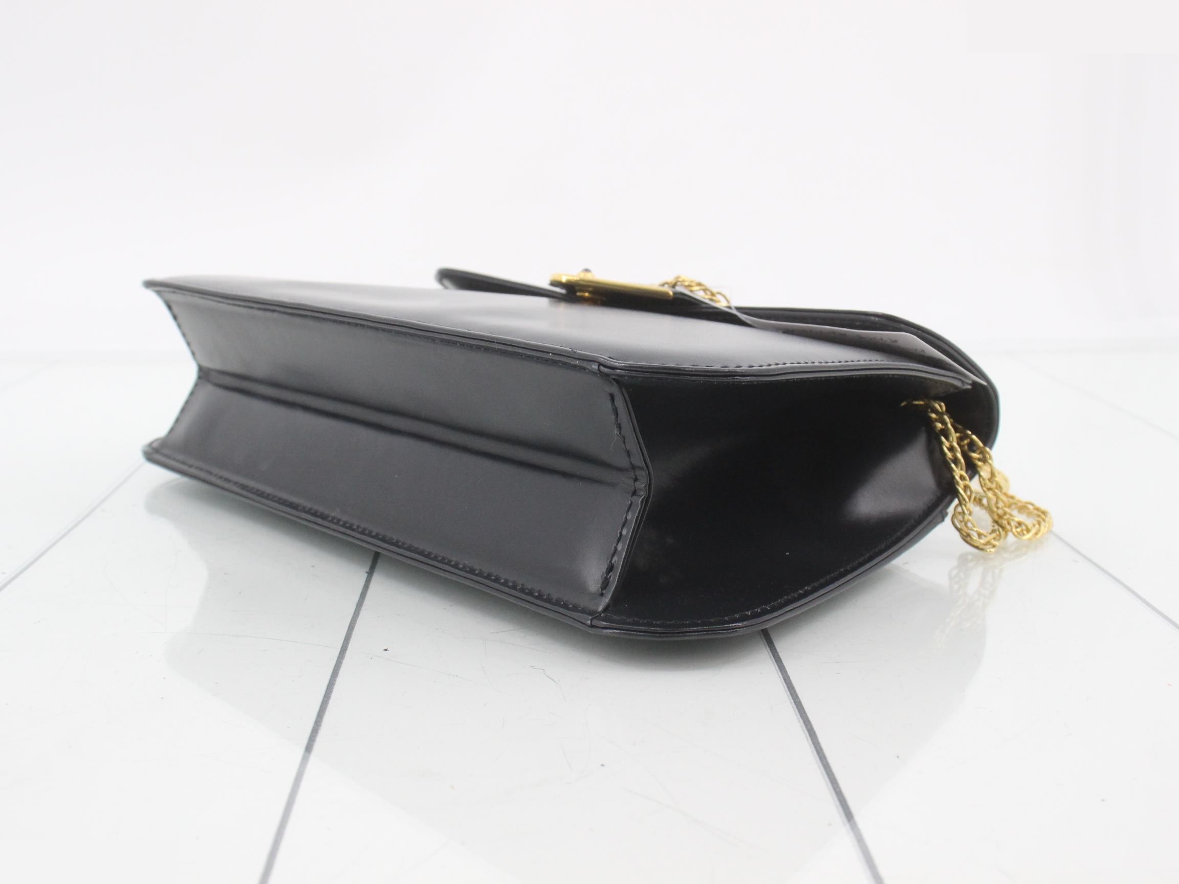 Sapphire chain shoulder leather black x gold — view 6