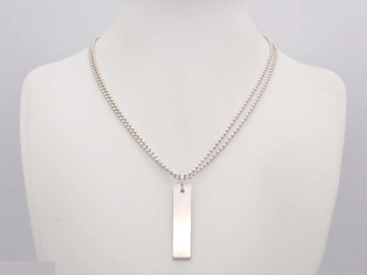 Logo Plate Necklace, 925 Sterling Silver, 22.8g — view 3