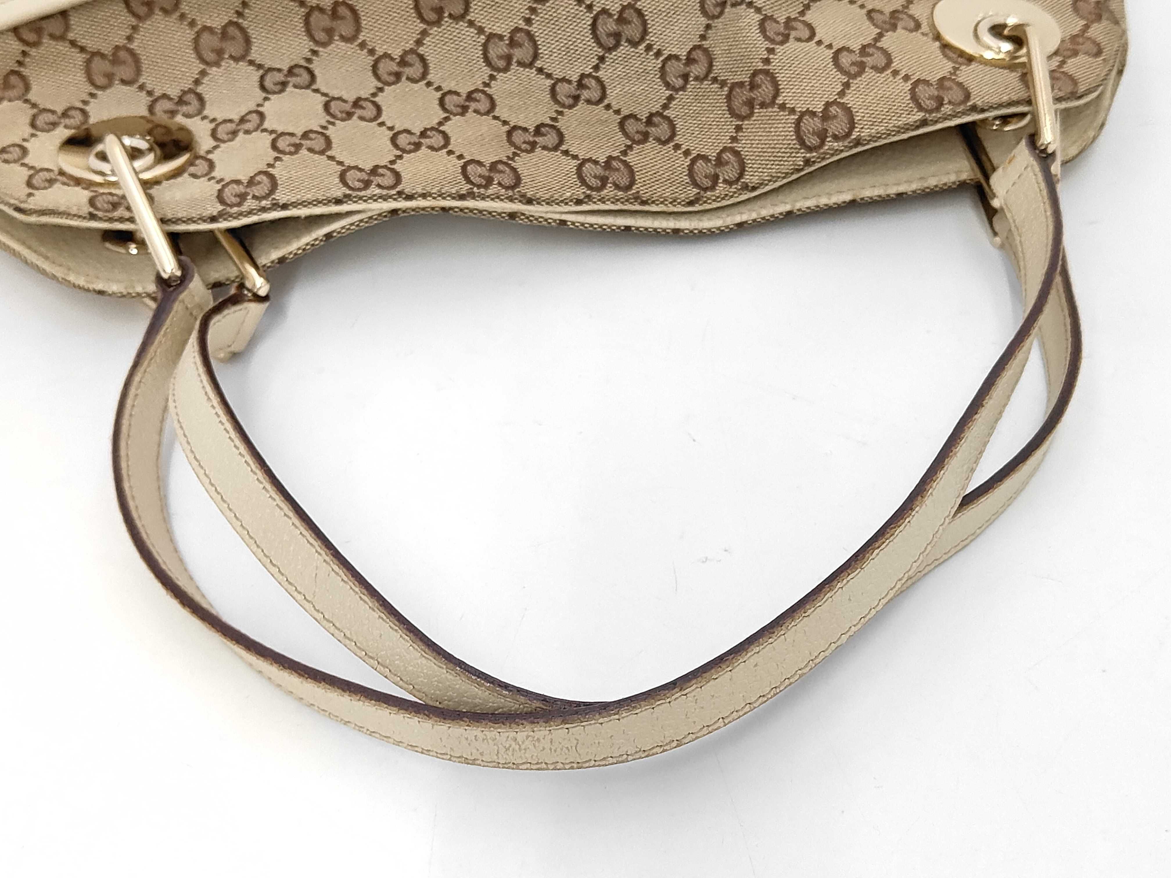 GG Canvas One-Shoulder Bag, White Leather. *Leather shows some wear and stains. Item Number: 121023.204991 (Handbag) — view 5