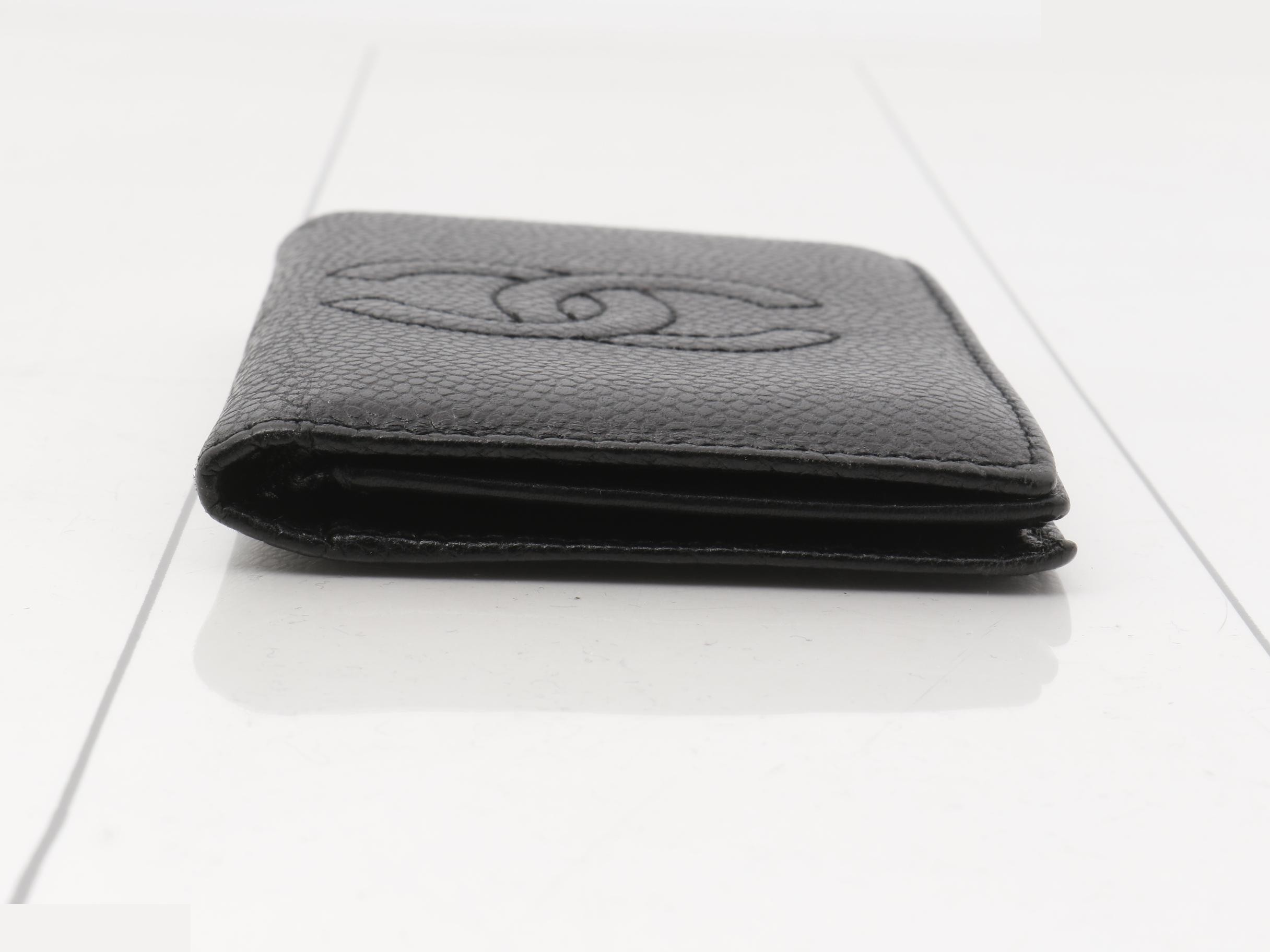 A13503 Coco Mark Card Case, Caviar Skin, Black, Series 2 — view 3
