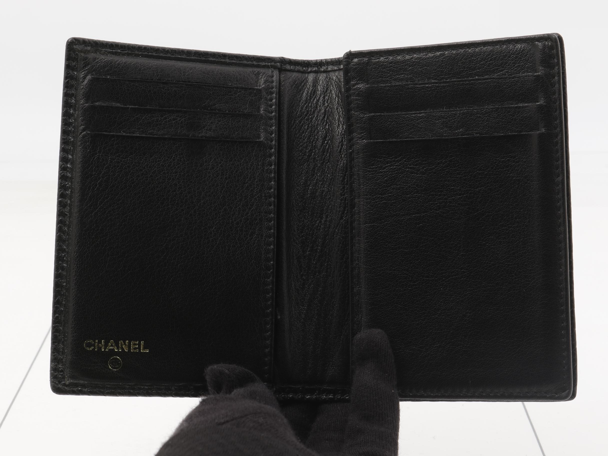 A13503 Coco Mark Card Case, Caviar Skin, Black, Series 2 — view 4