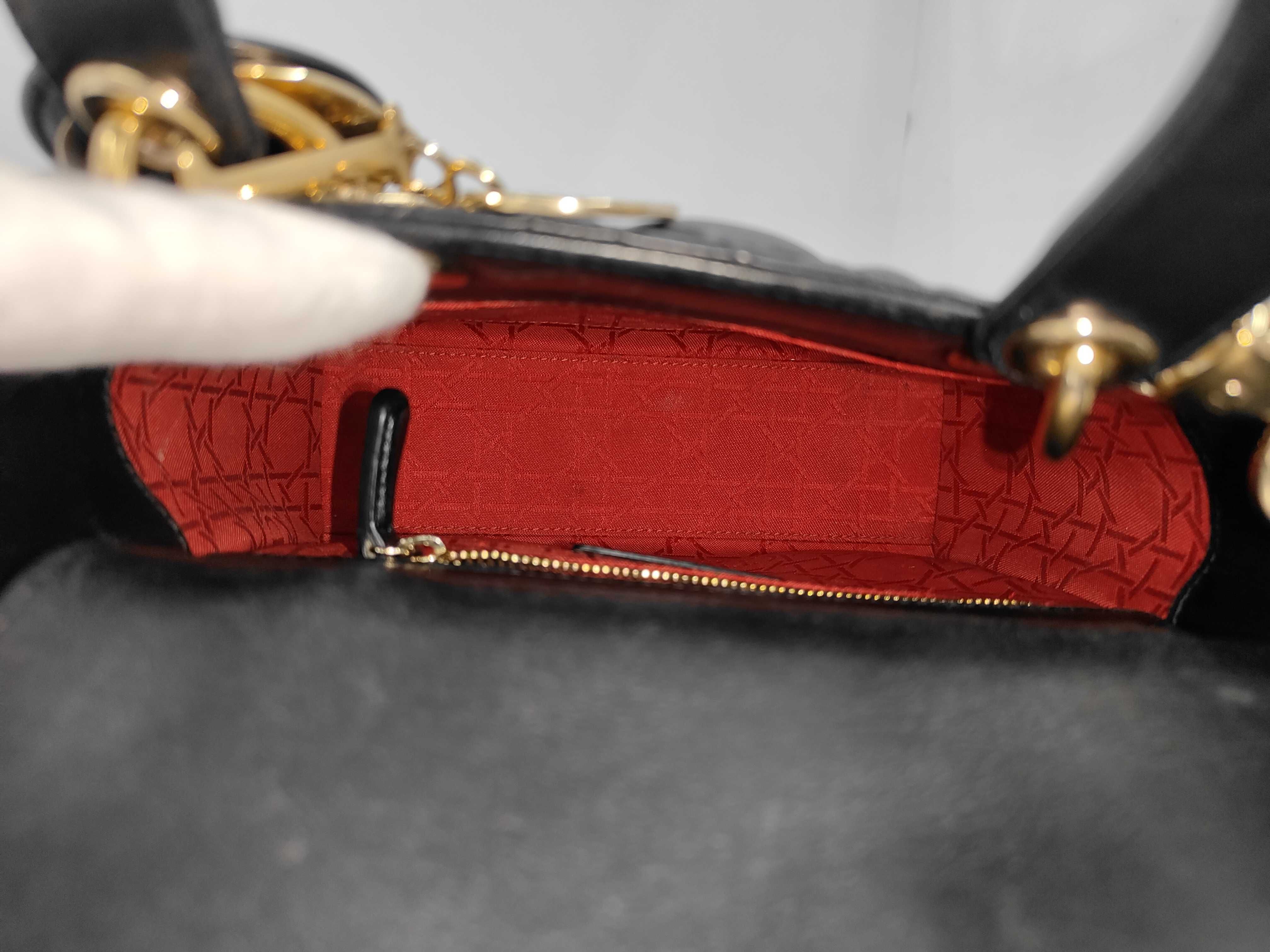 Christian Dior Lady Cannage Gold Hardware 2way Handbag Shoulder Bag Black Handbag — view 8