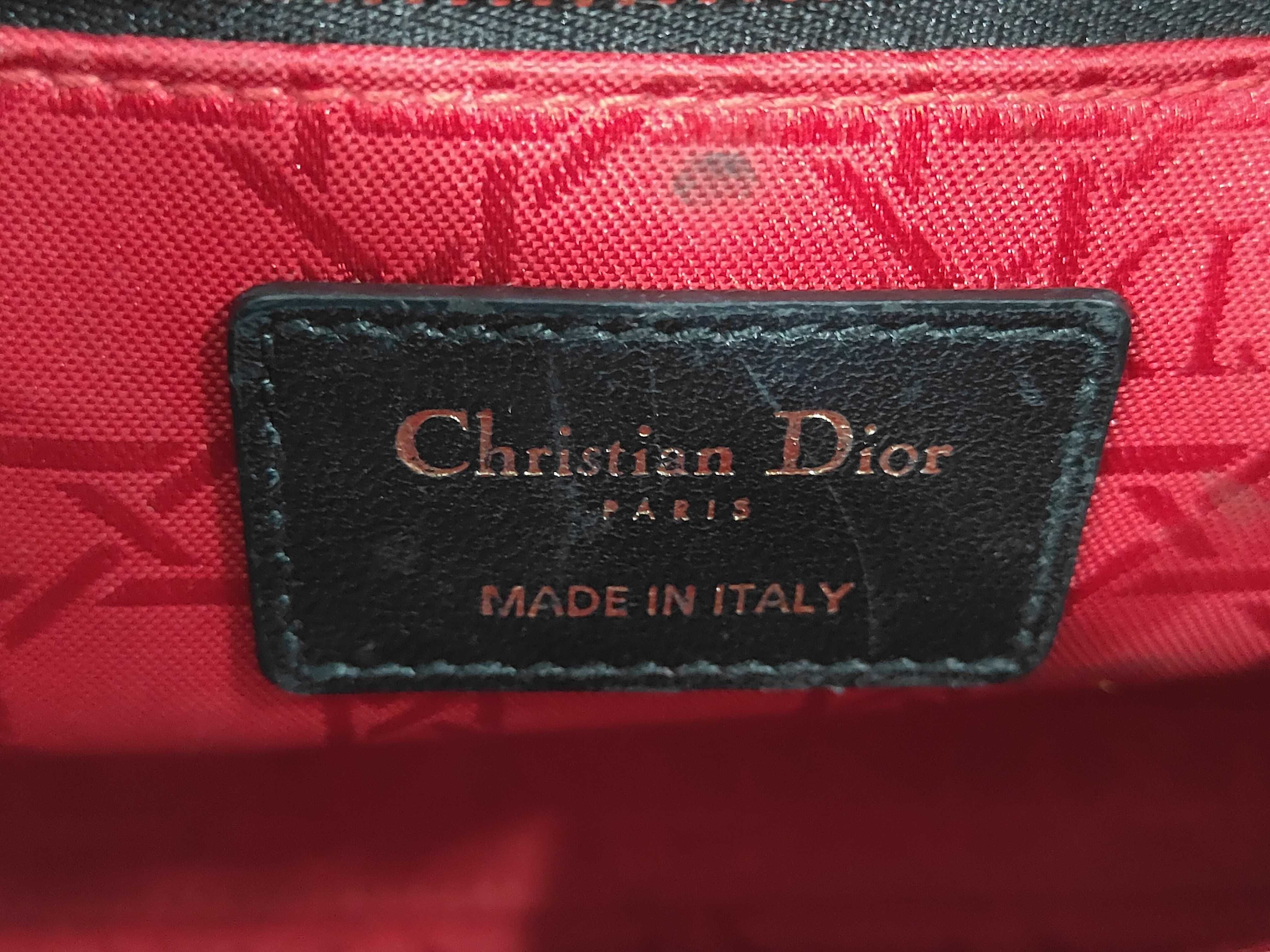 Christian Dior Lady Cannage Gold Hardware 2way Handbag Shoulder Bag Black Handbag — view 9