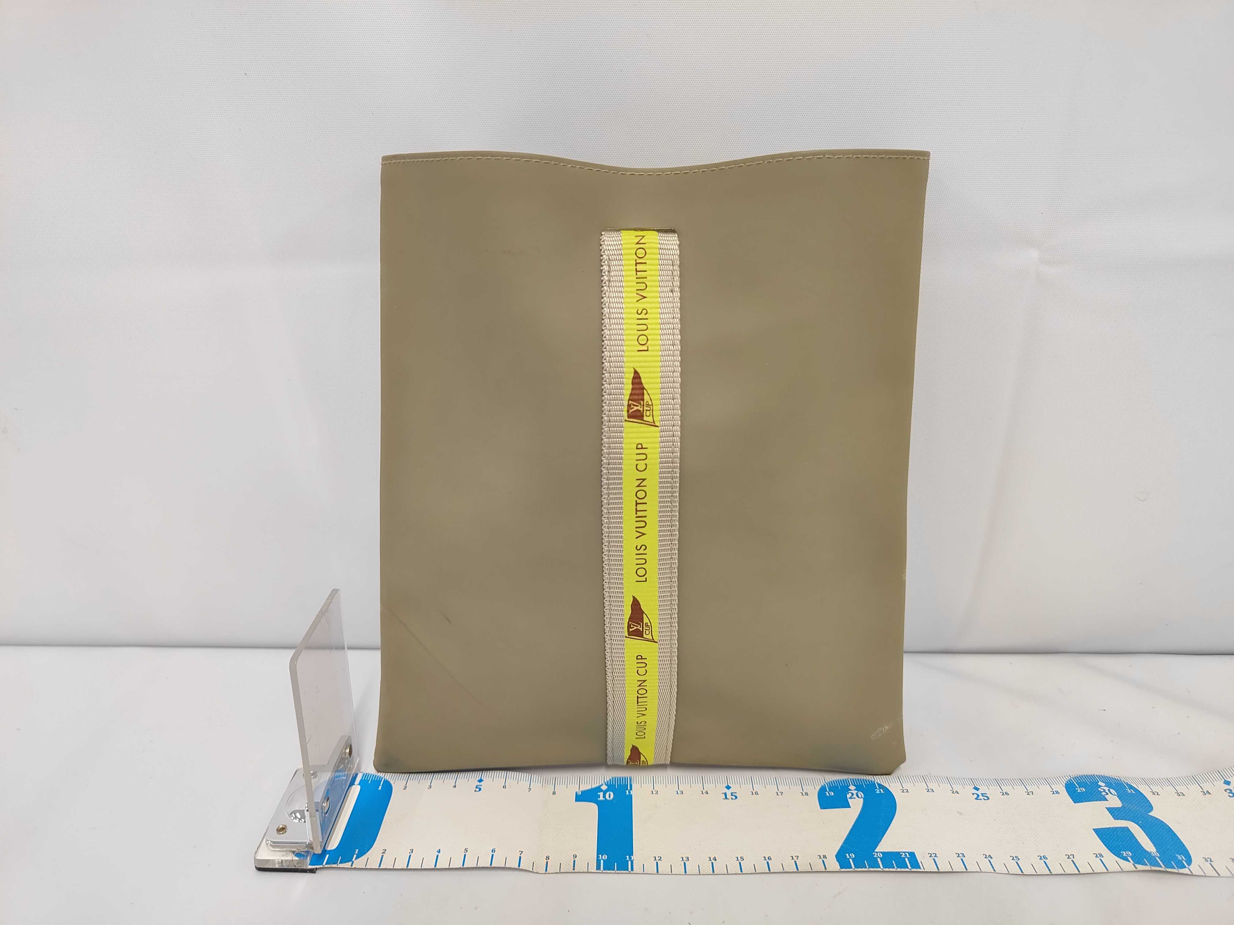 LV Cup 2003 Limited Edition D60184 Gray Yellow Polyurethane Nylon Pouch — view 2