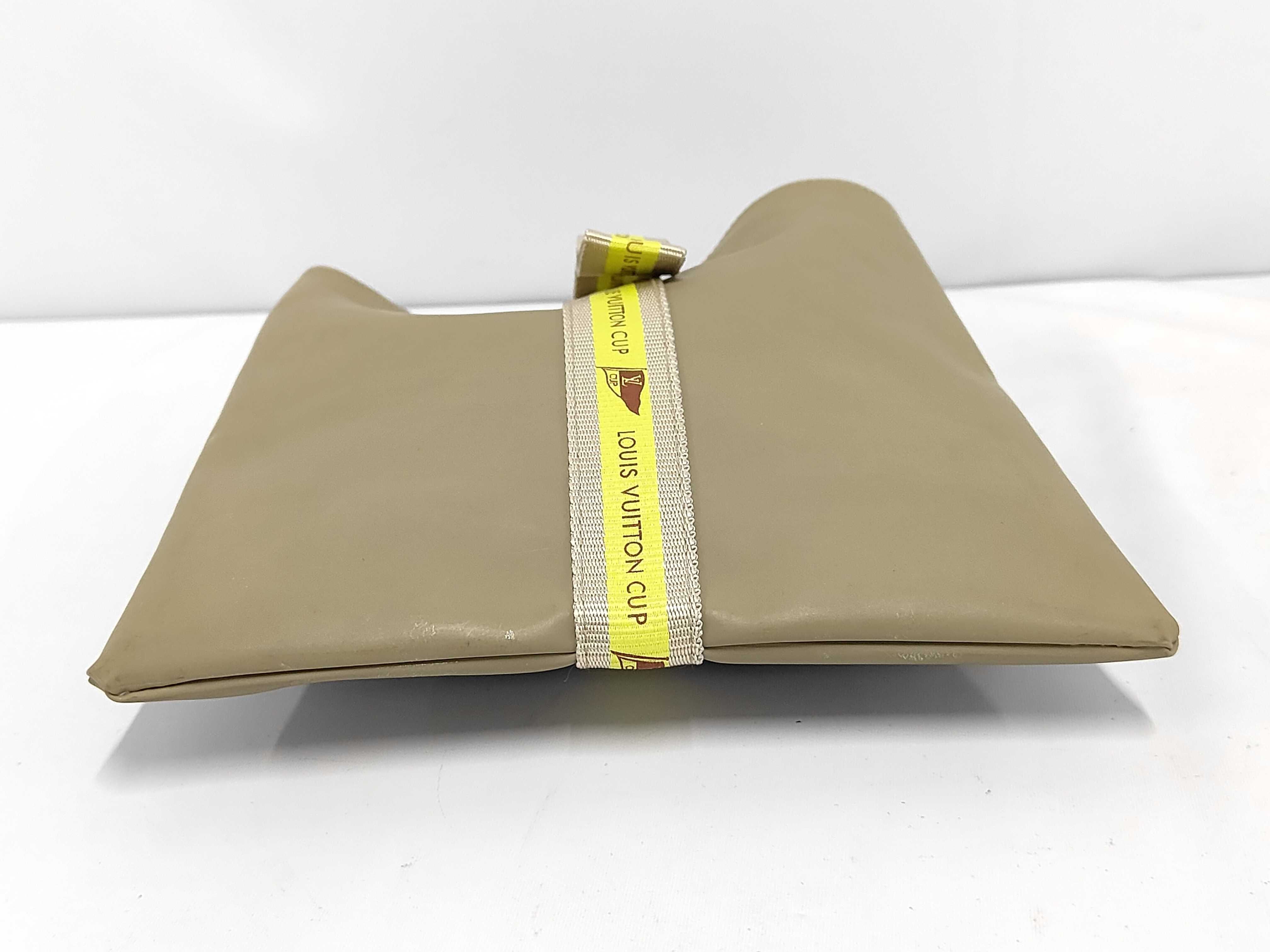 LV Cup 2003 Limited Edition D60184 Gray Yellow Polyurethane Nylon Pouch — view 3