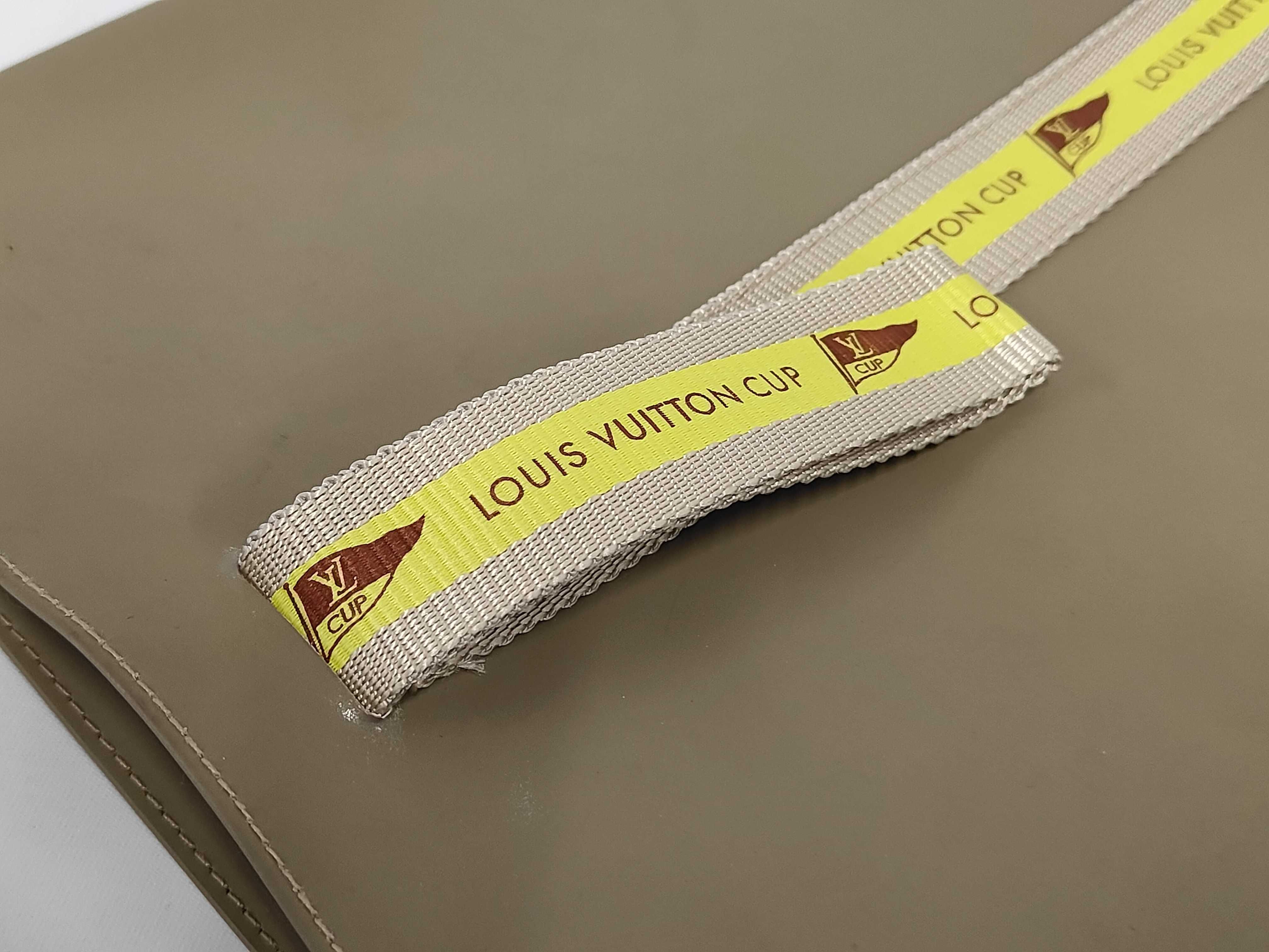 LV Cup 2003 Limited Edition D60184 Gray Yellow Polyurethane Nylon Pouch — view 8