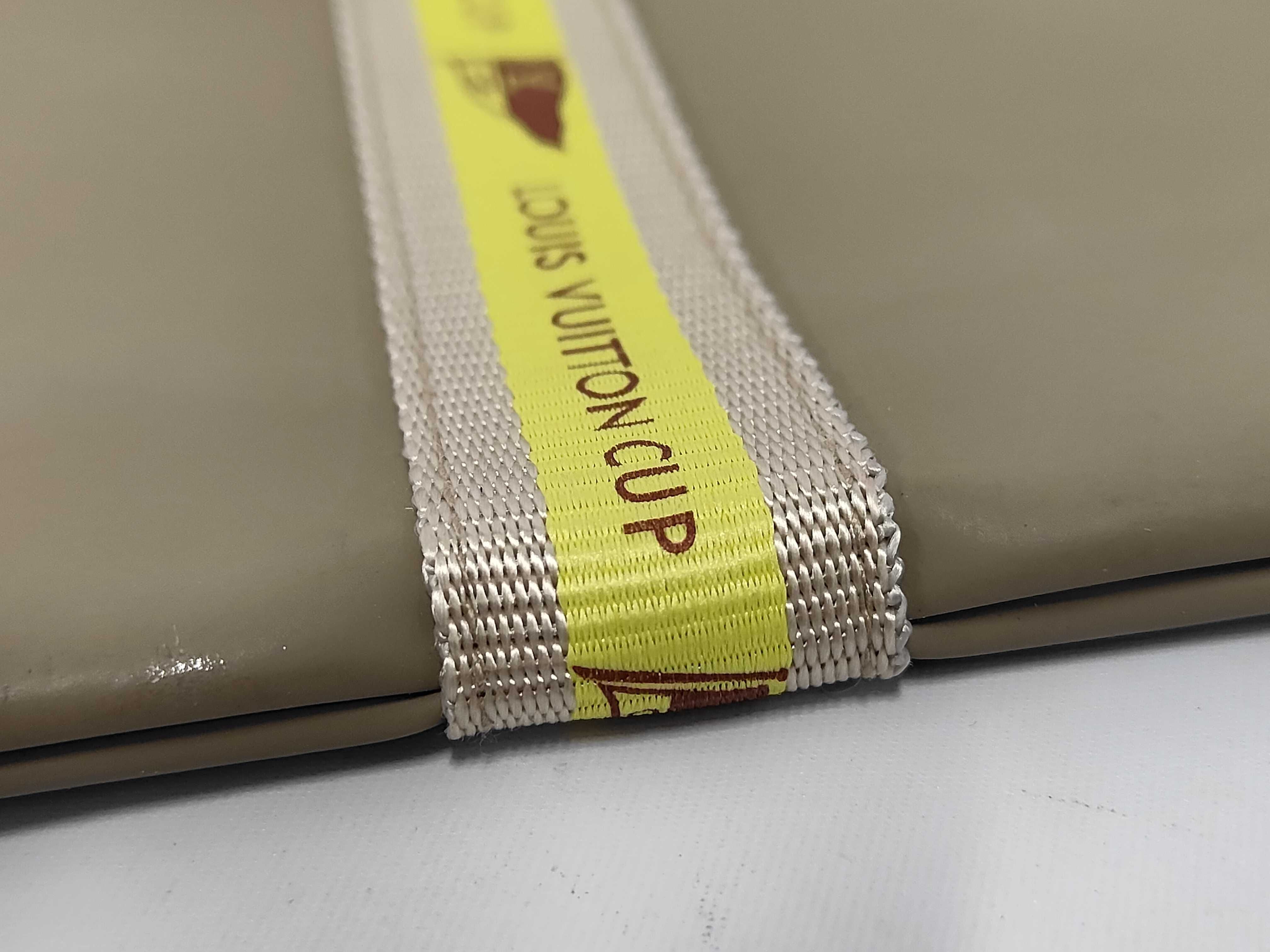 LV Cup 2003 Limited Edition D60184 Gray Yellow Polyurethane Nylon Pouch — view 9