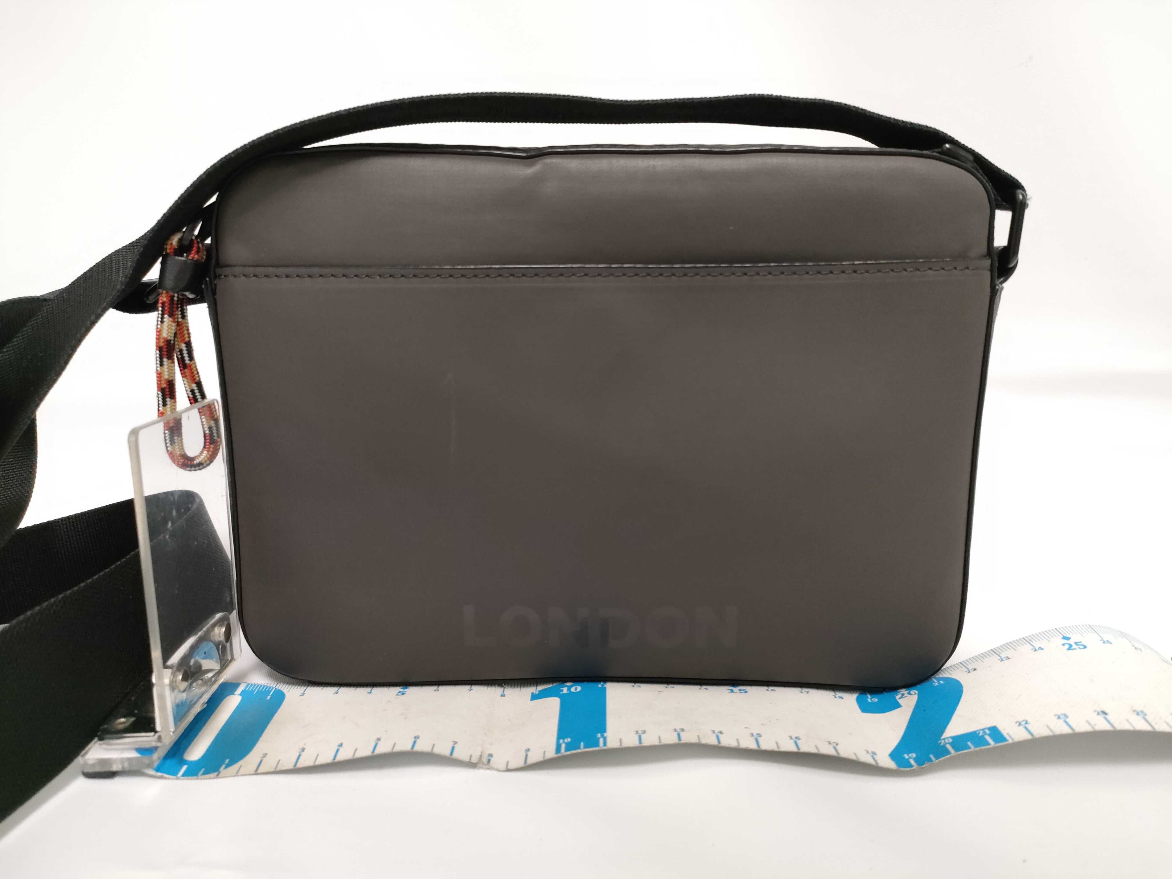 Horseferry Leather Shoulder Bag, Gray — view 2