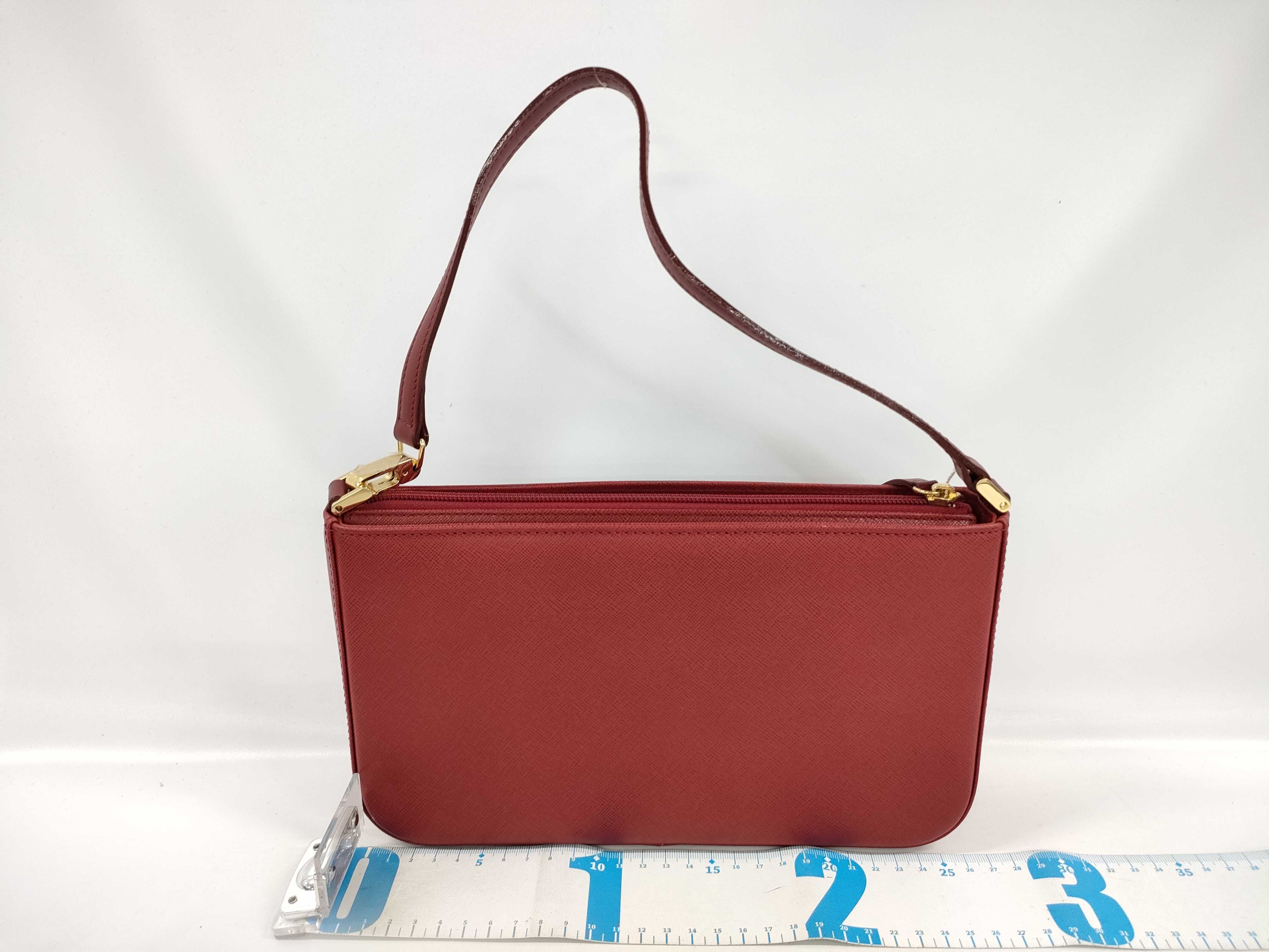 Gold Plated Embossed Leather Accessory Pouch Shoulder Bag — view 2