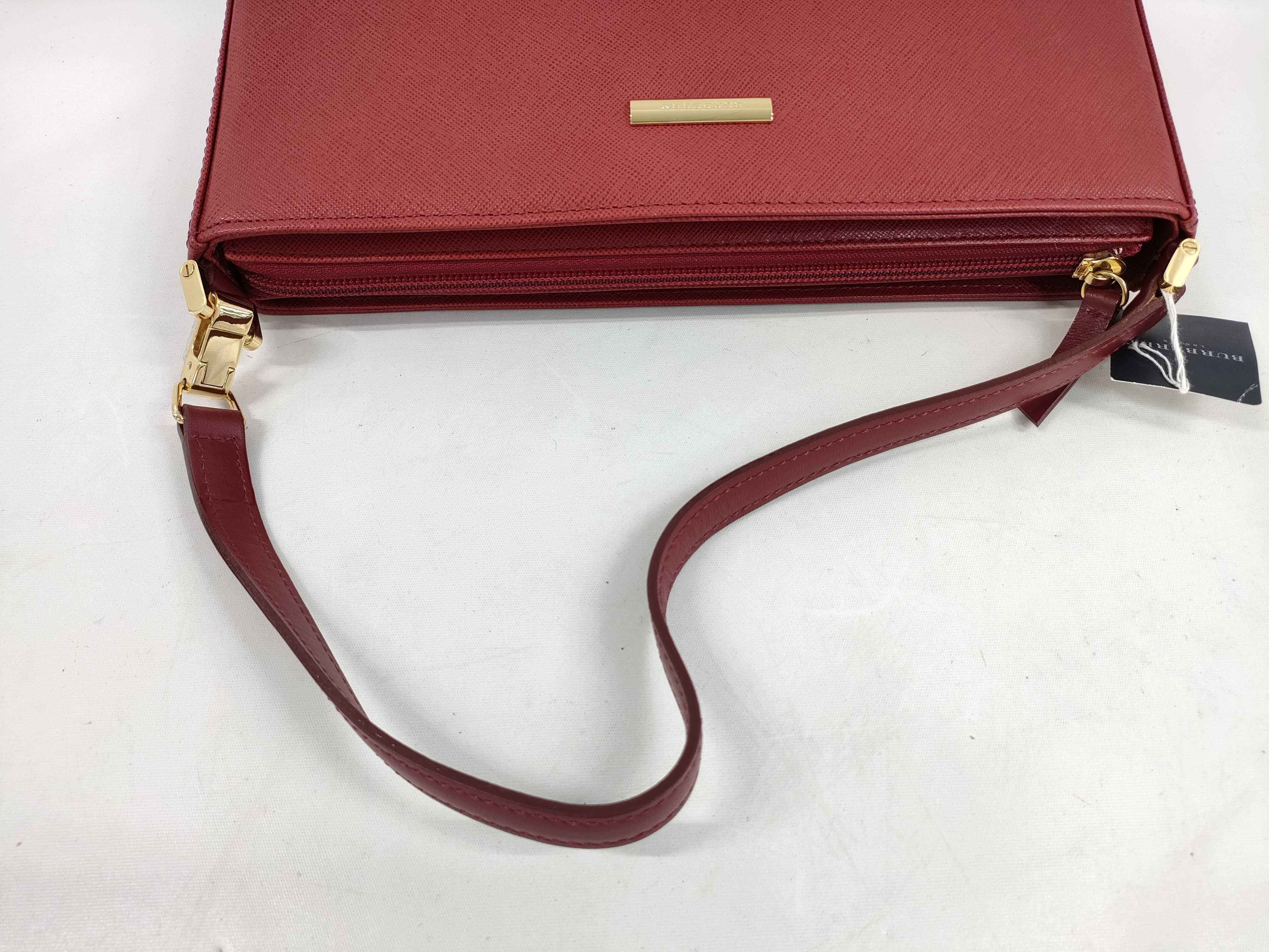 Gold Plated Embossed Leather Accessory Pouch Shoulder Bag — view 3