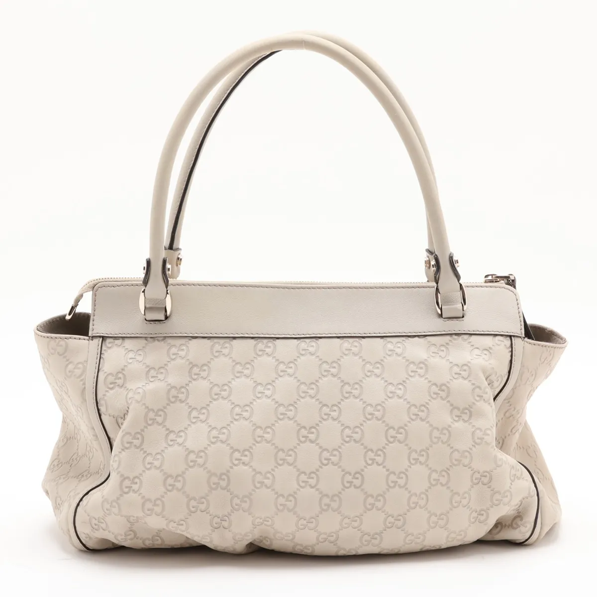 Guccissima 189831 Leather Handbag White — view 2