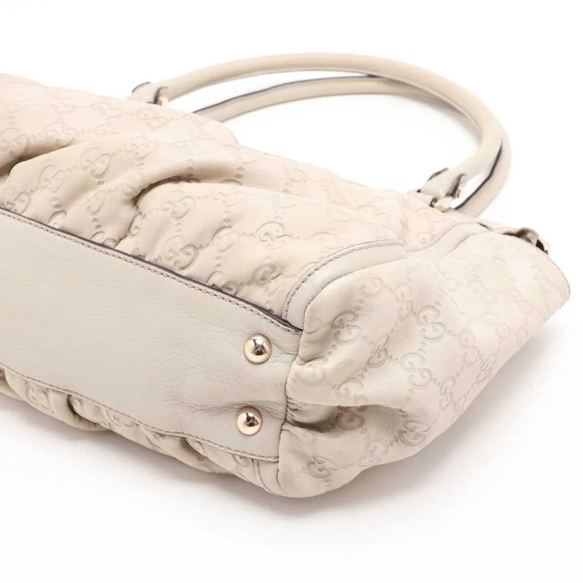 Guccissima 189831 Leather Handbag White — view 3
