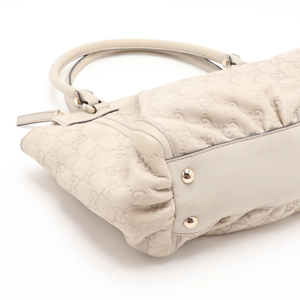 Guccissima 189831 Leather Handbag White — view 4