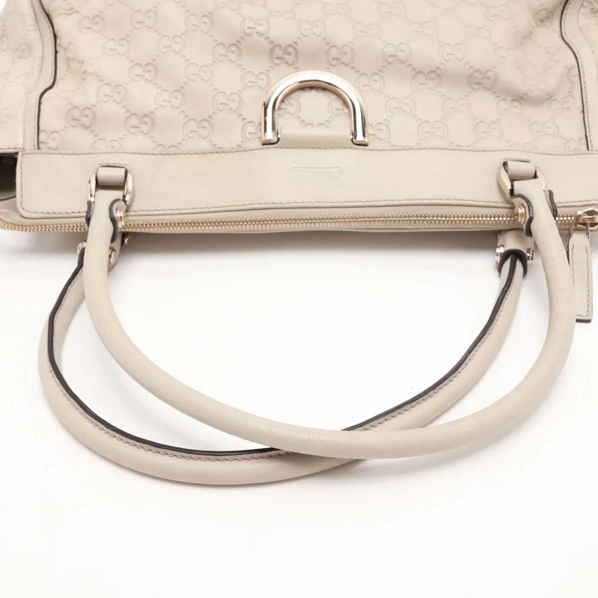 Guccissima 189831 Leather Handbag White — view 5