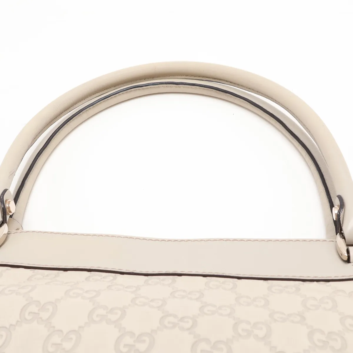 Guccissima 189831 Leather Handbag White — view 6