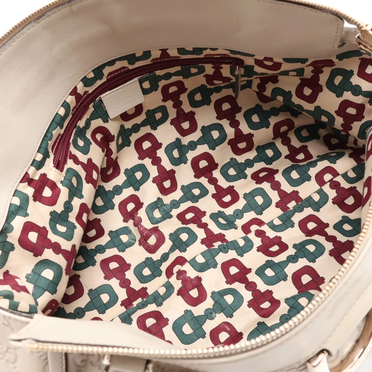Guccissima 189831 Leather Handbag White — view 7