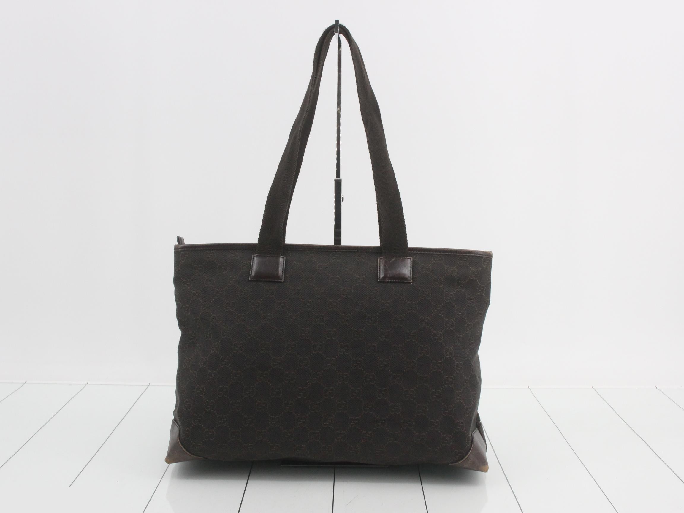 GG Denim Dark Brown Tote Bag — view 2