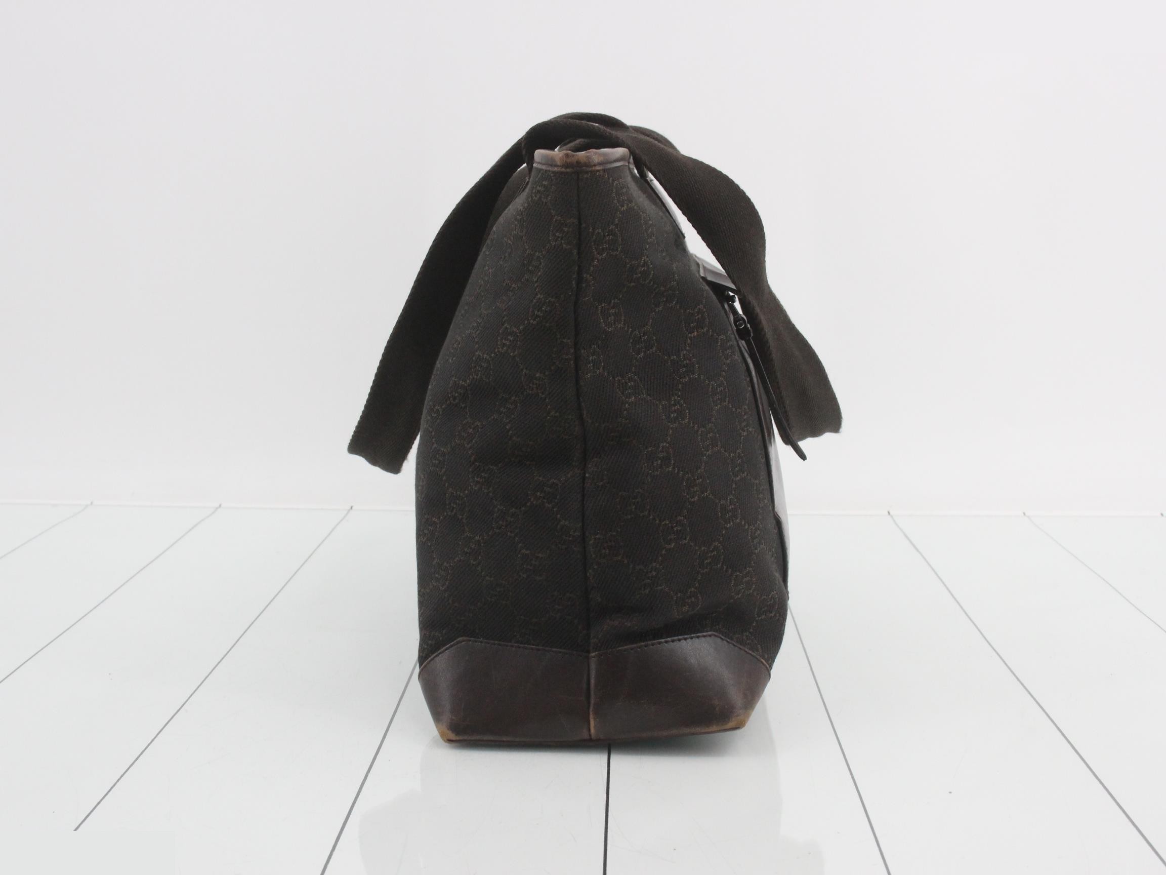 GG Denim Dark Brown Tote Bag — view 4