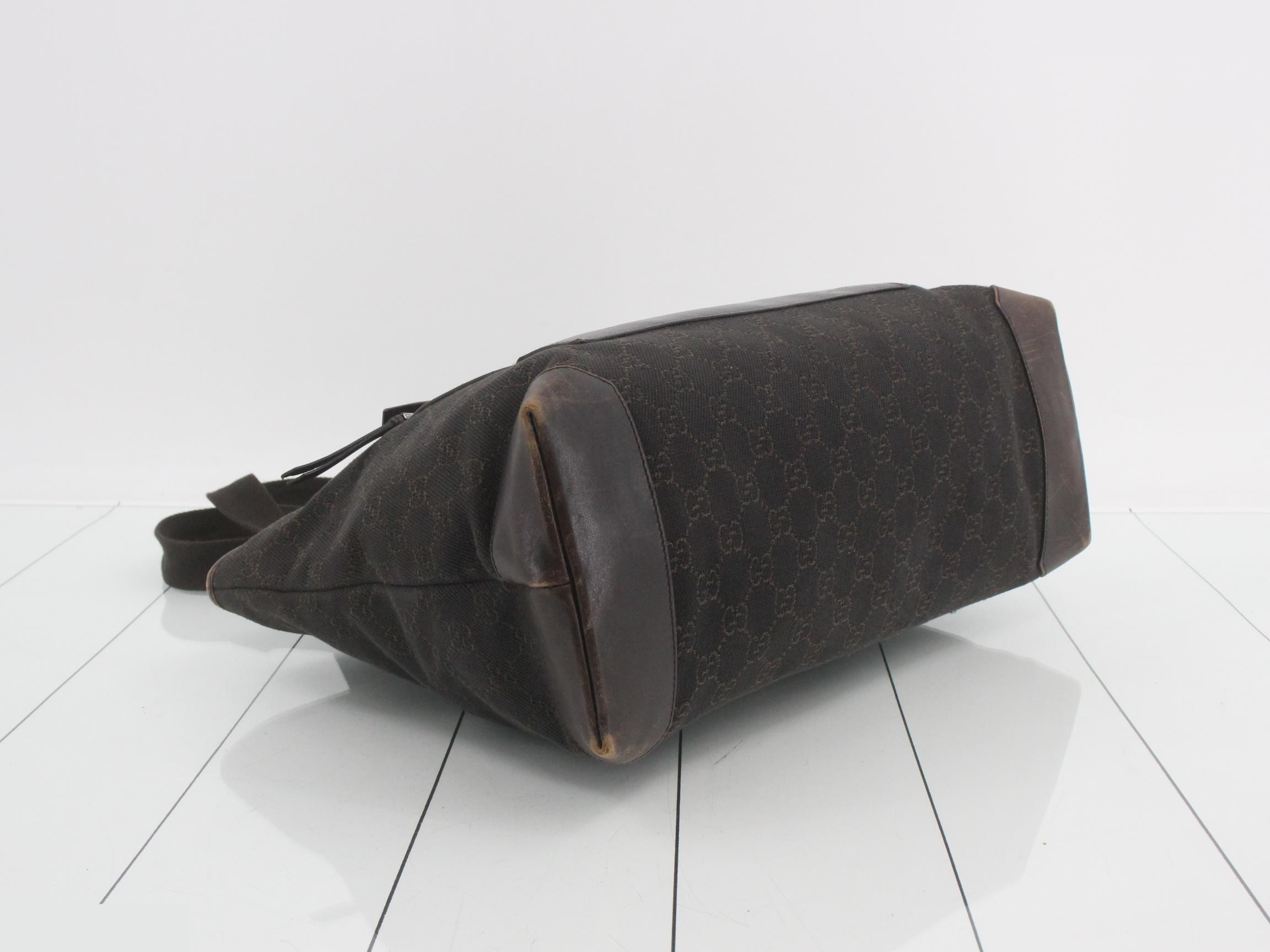 GG Denim Dark Brown Tote Bag — view 5