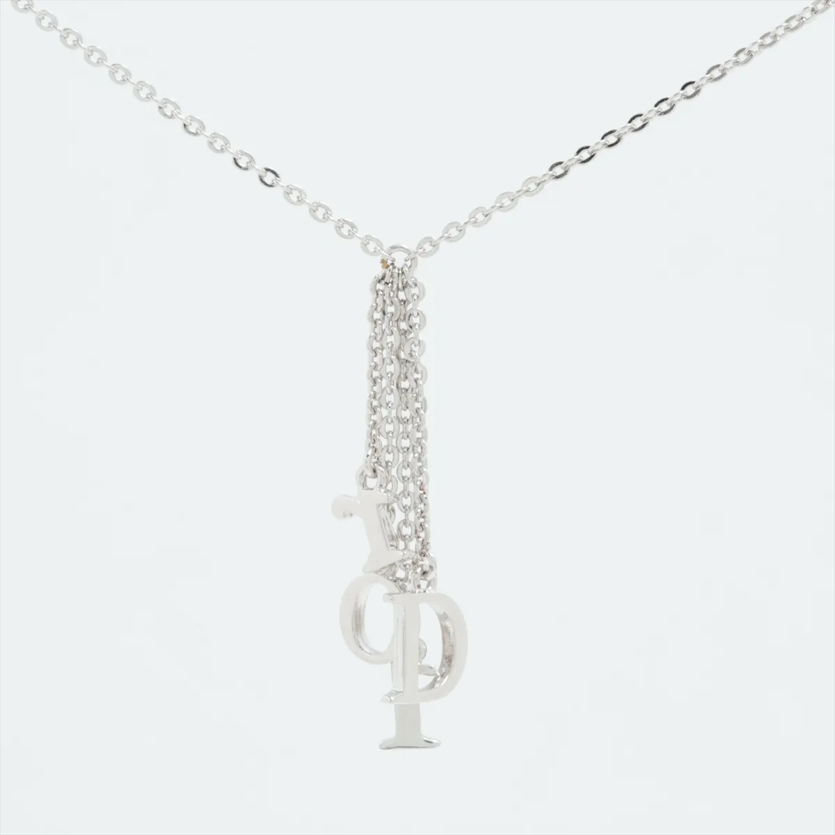 logo necklace, metal, silver. Shows signs of wear, — view 2