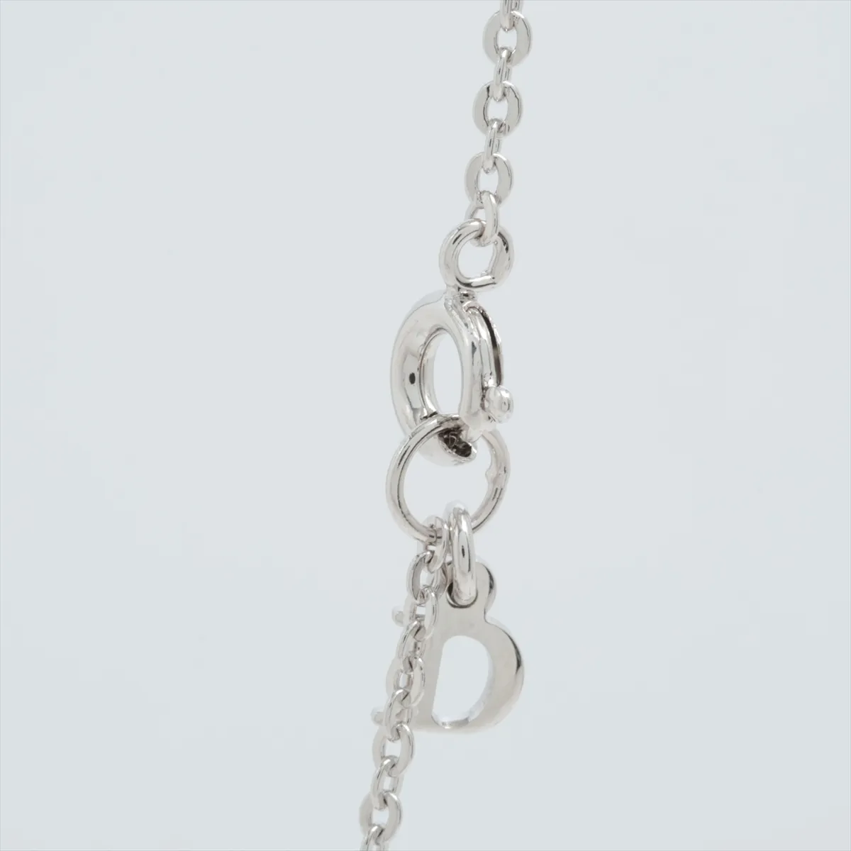 logo necklace, metal, silver. Shows signs of wear, — view 3