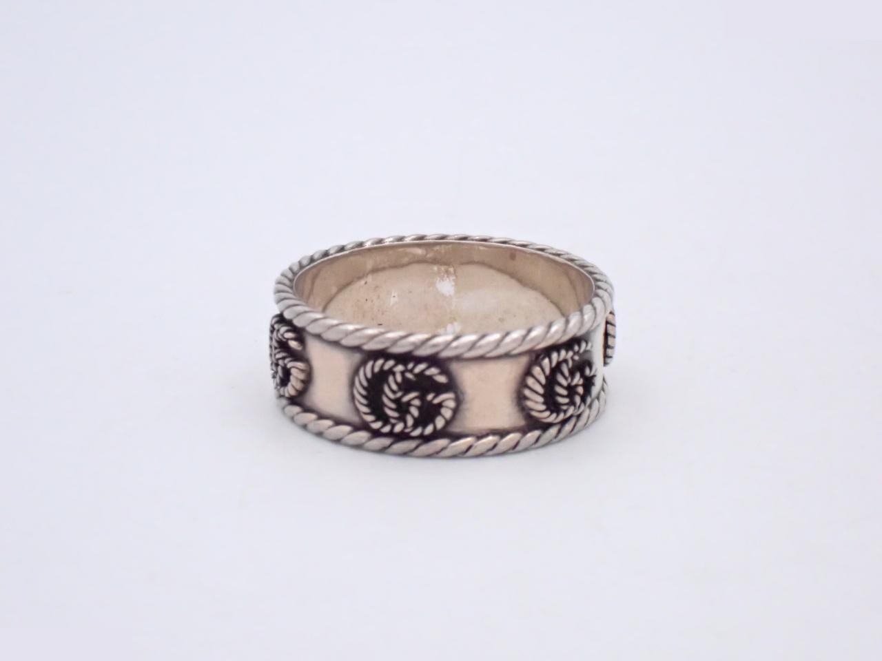 ring, 925 sterling silver, 7.3g, double G design, size indicated as 23, actual size #20.5 — view 2
