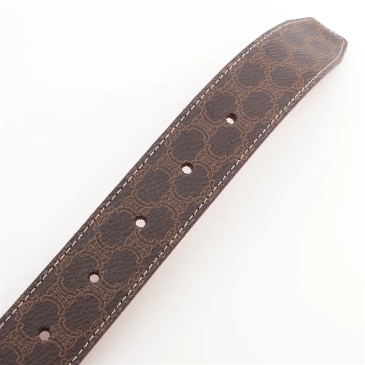 Macadam belt, PVC x leather, brown. — view 3