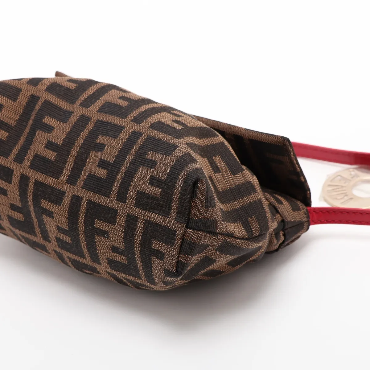 Zucca Canvas x Leather Shoulder Bag, Brown x Red, 8BK070 — view 3
